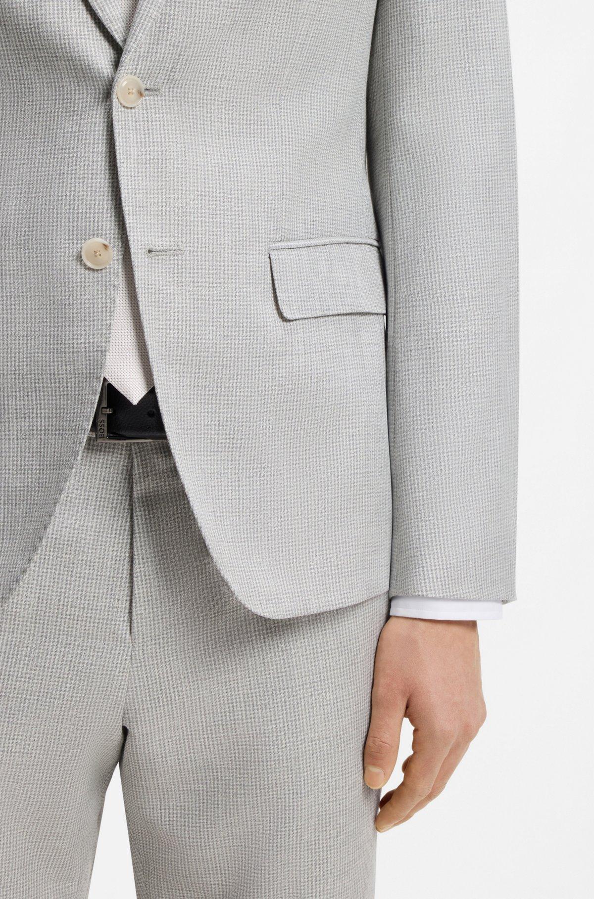 Two-piece slim-fit suit in cotton and virgin wool Product Image