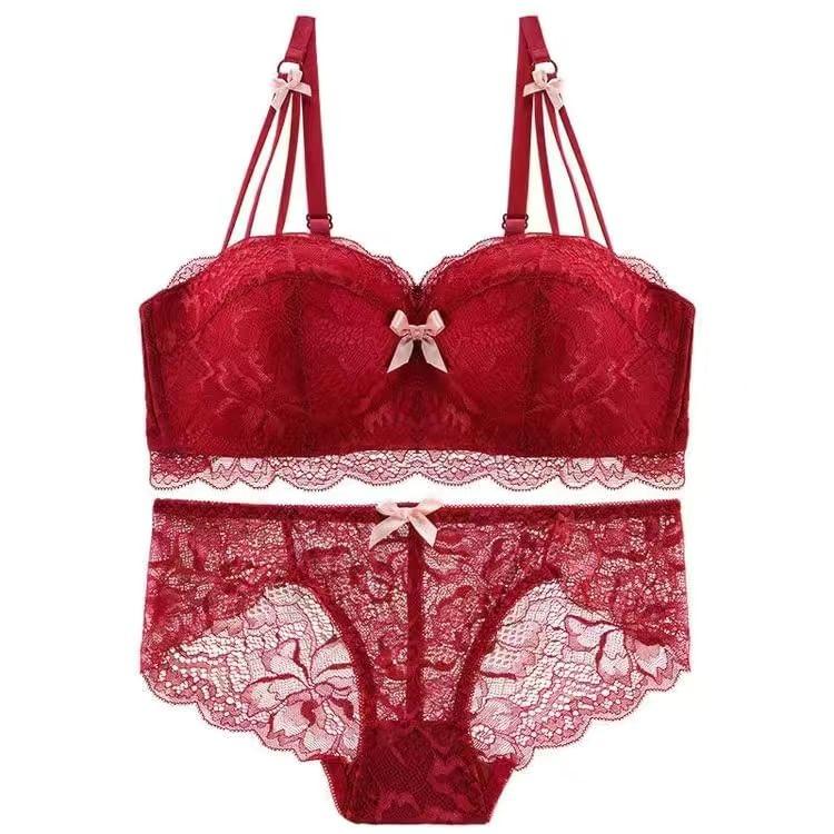 Bow Lace Wireless Bra / Panty / Set Product Image