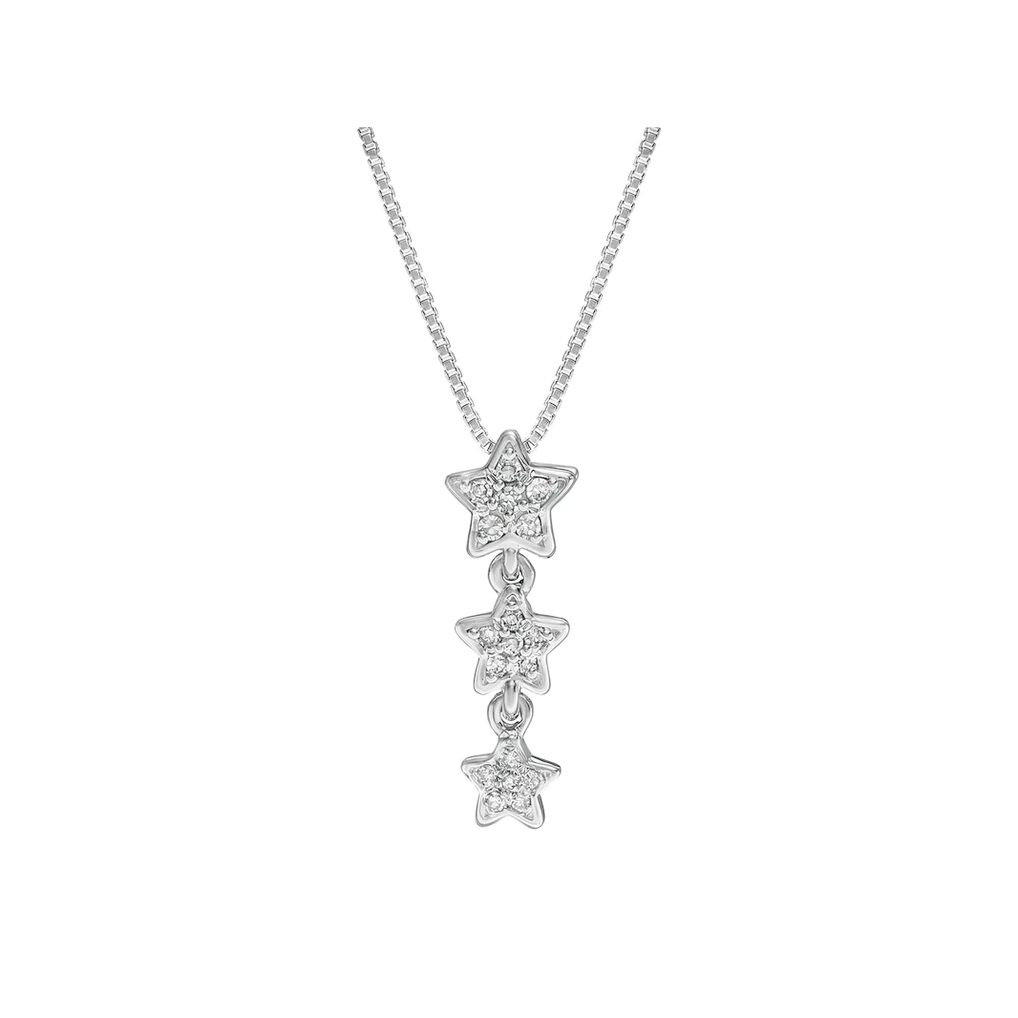Gemminded Sterling Silver Diamond Accent Star Pendant Necklace, Women's, Size: 18" Product Image