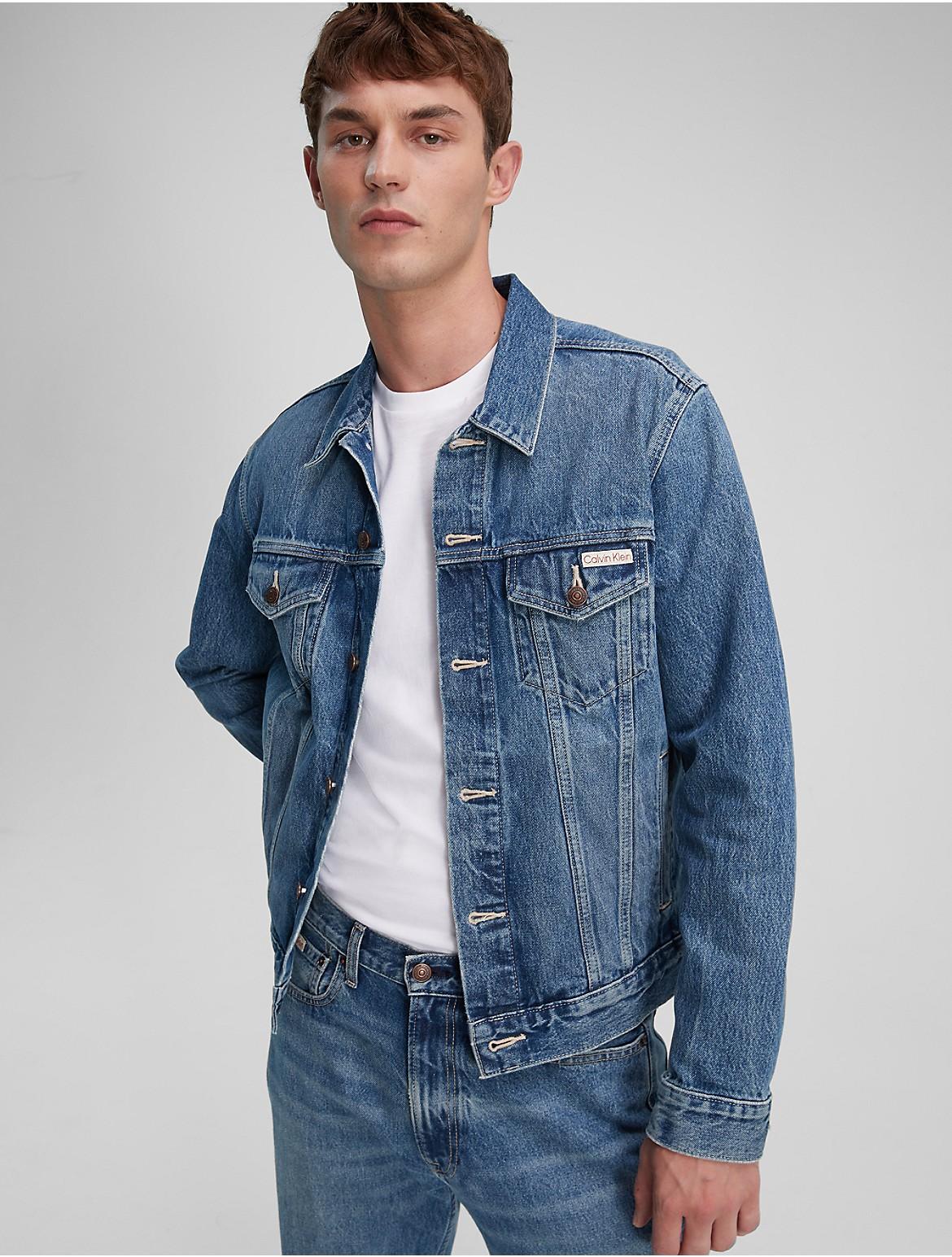 Calvin Klein Mens Black Classic Trucker Jacket - Blue Product Image