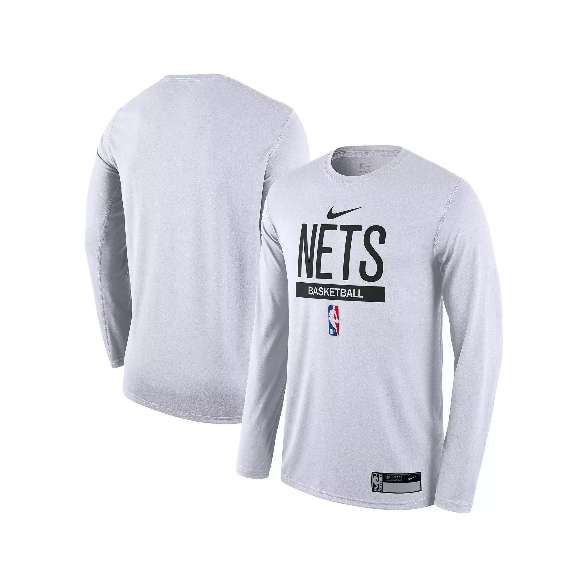 Men's Nike White Brooklyn Nets 2022/23 Legend On-Court Practice Performance Long Sleeve T-Shirt,  Product Image