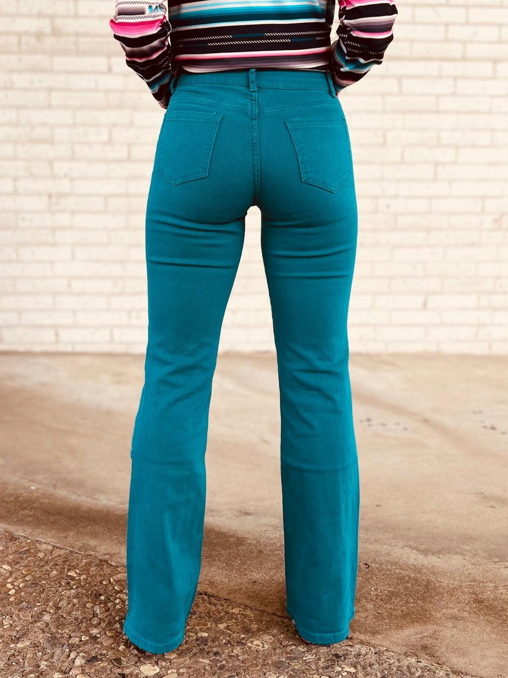 Walking West Denim Teal Long Product Image
