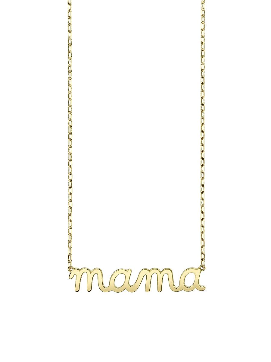 Womens Pure 14K Yellow Gold Mama Pendant Necklace Product Image