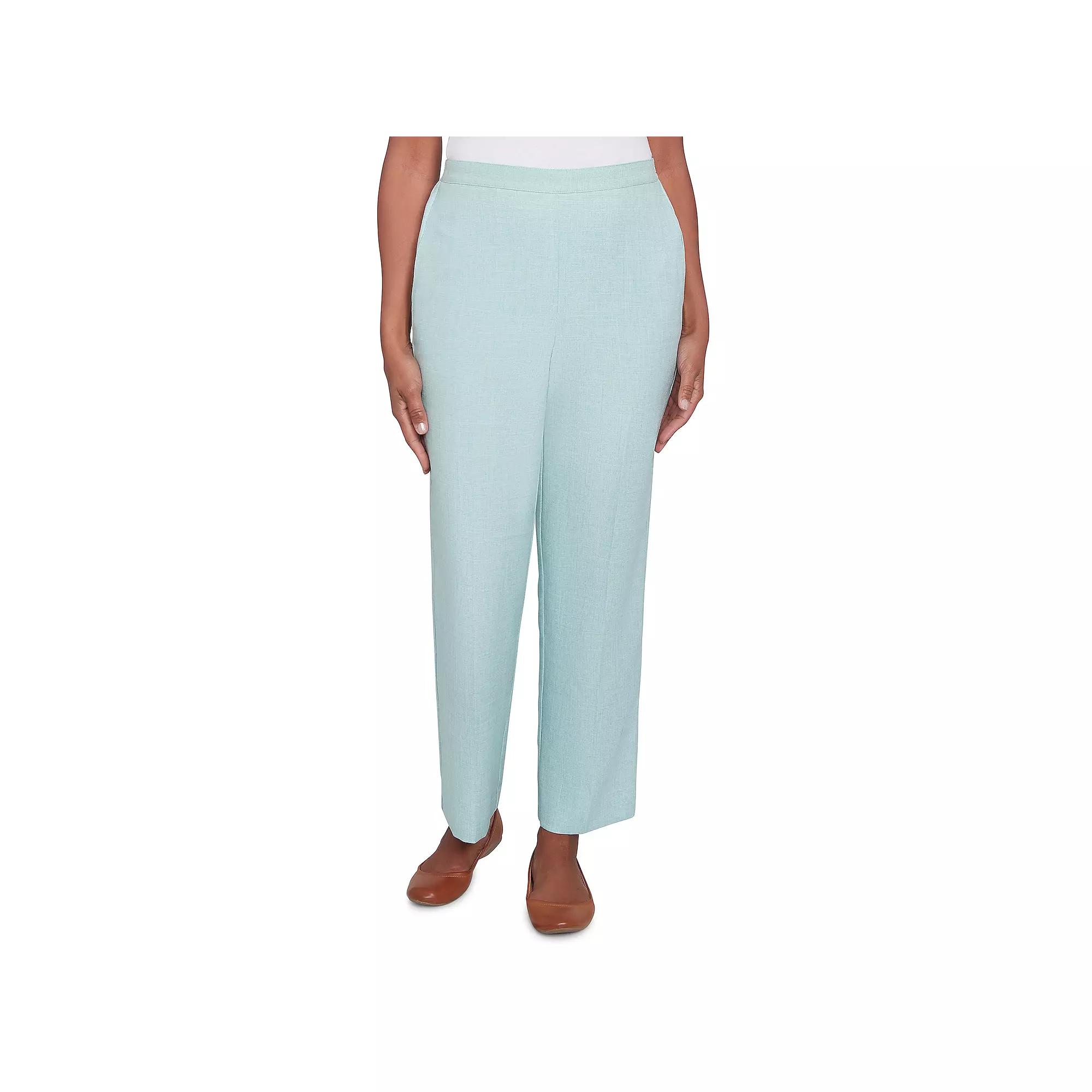 Petite Alfred Dunner Relaxed Linen Medium Length Pants, Women's,  Product Image