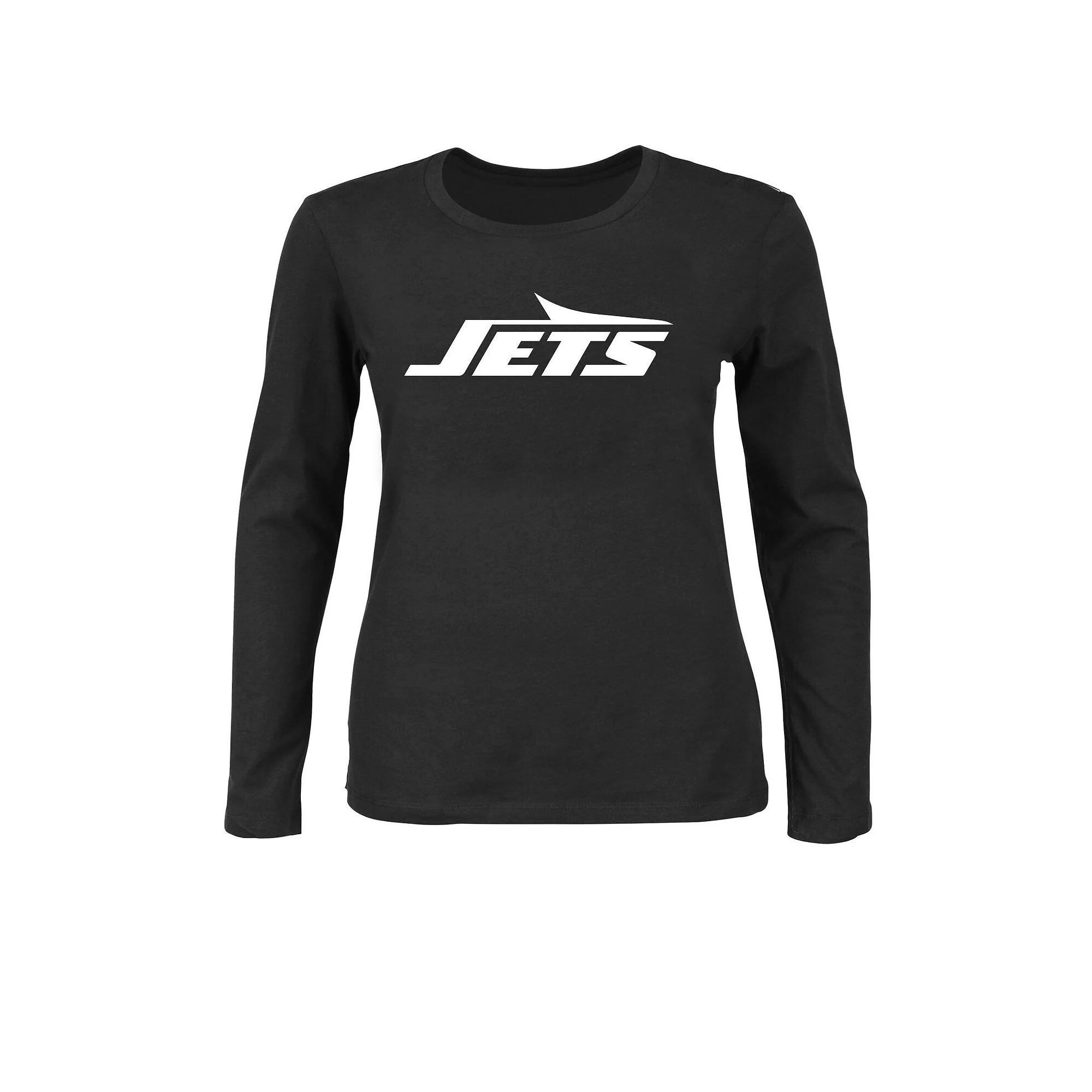 Women's Fanatics Black New York Jets Plus Size Long Sleeve T-Shirt, Size: 1XL Product Image