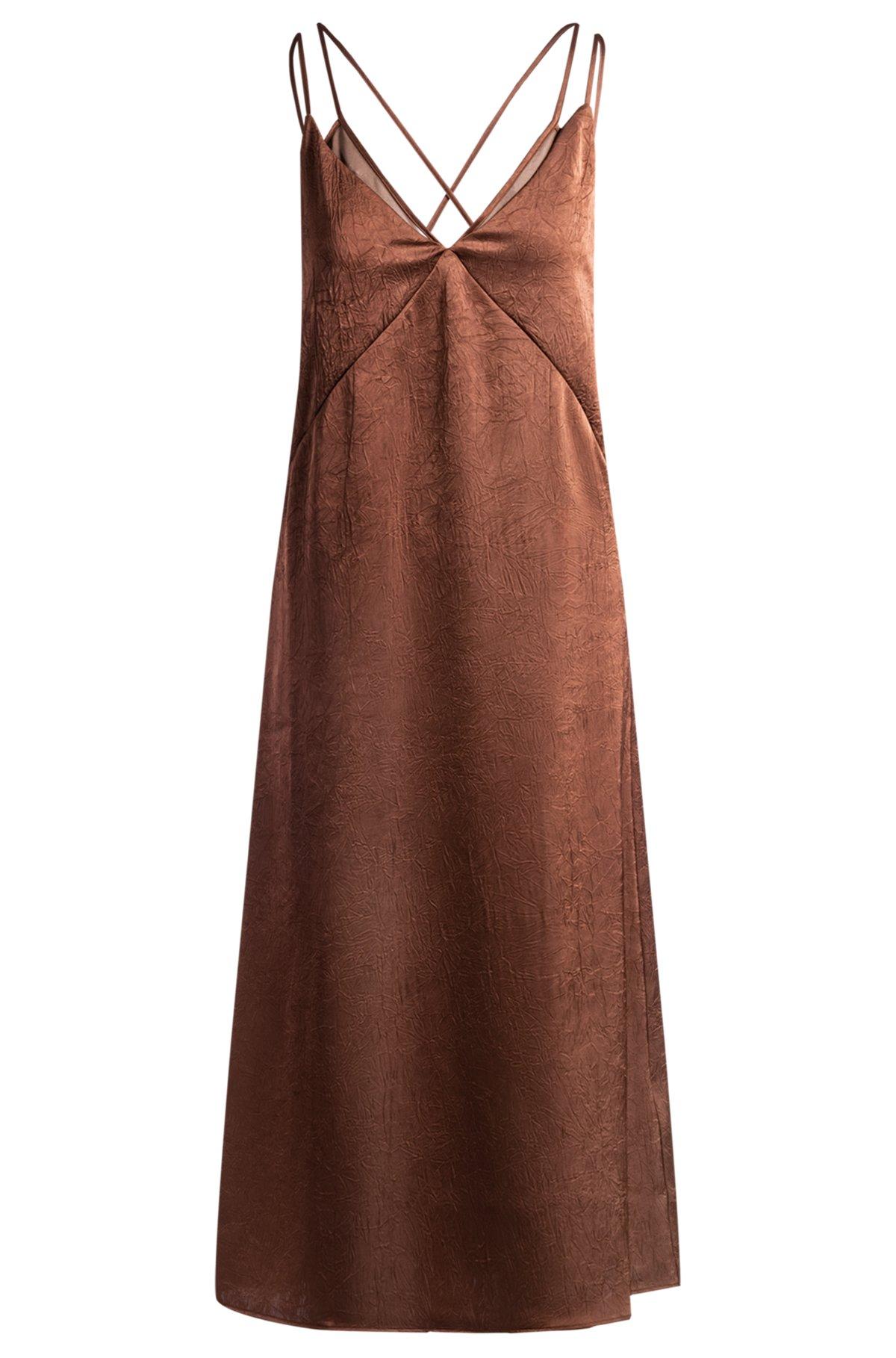 Strappy dress in crinkle satin Product Image