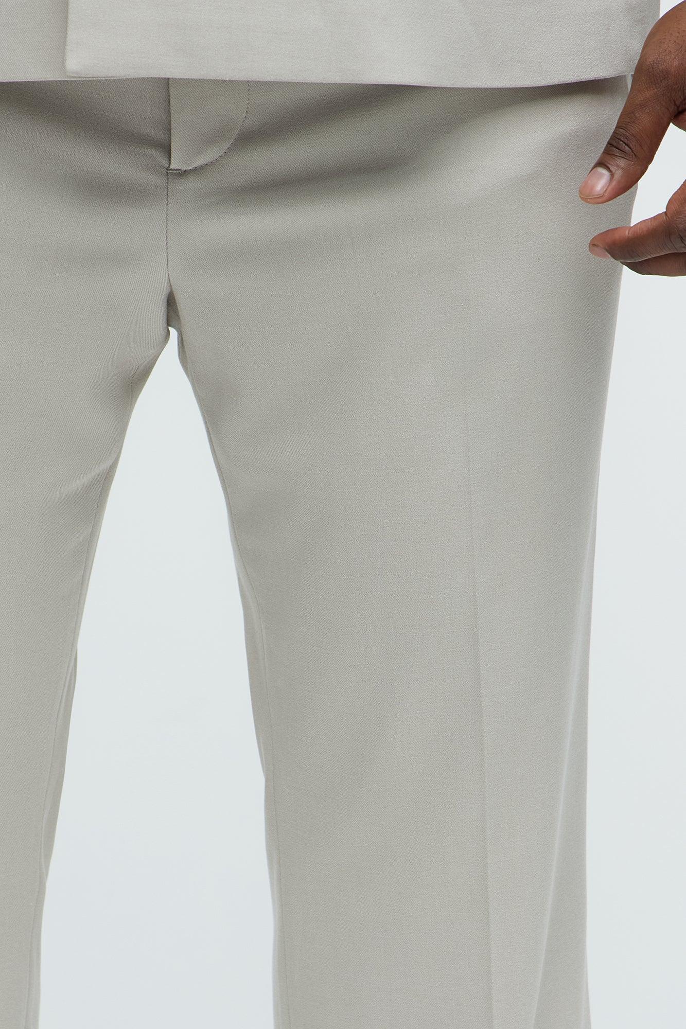 High Peak Straight Suit Trouser - Taupe Product Image