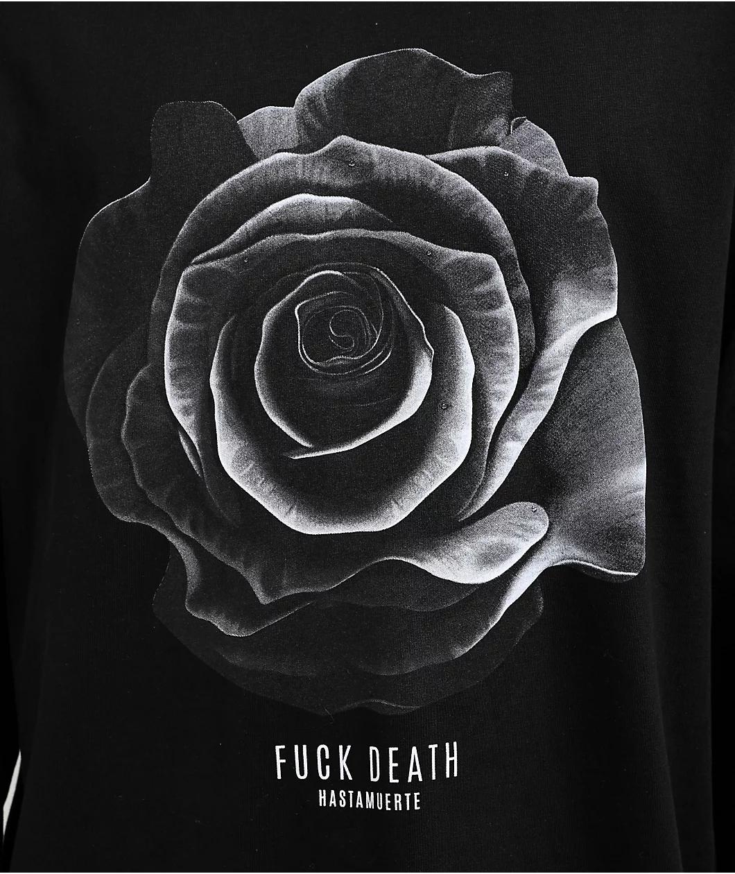 Hasta Muerte Death Rose Black Long Sleeve T-Shirt Product Image