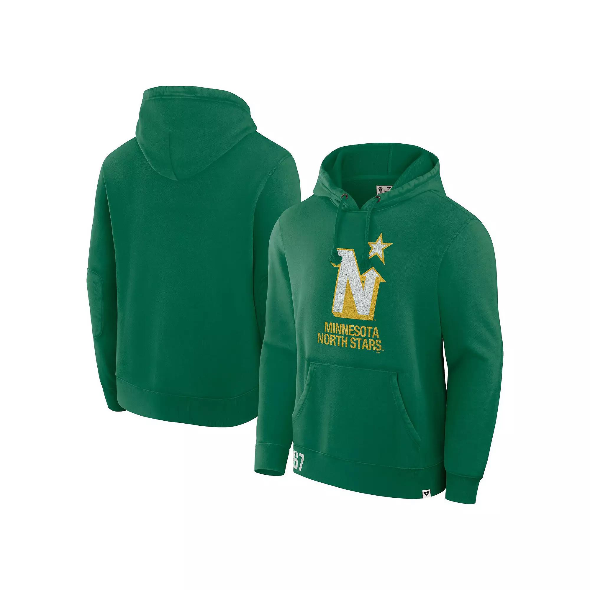 Men's Fanatics Kelly Green Minnesota North Stars Decades Collection Tradition Fleece Pullover Hoodie,  Product Image