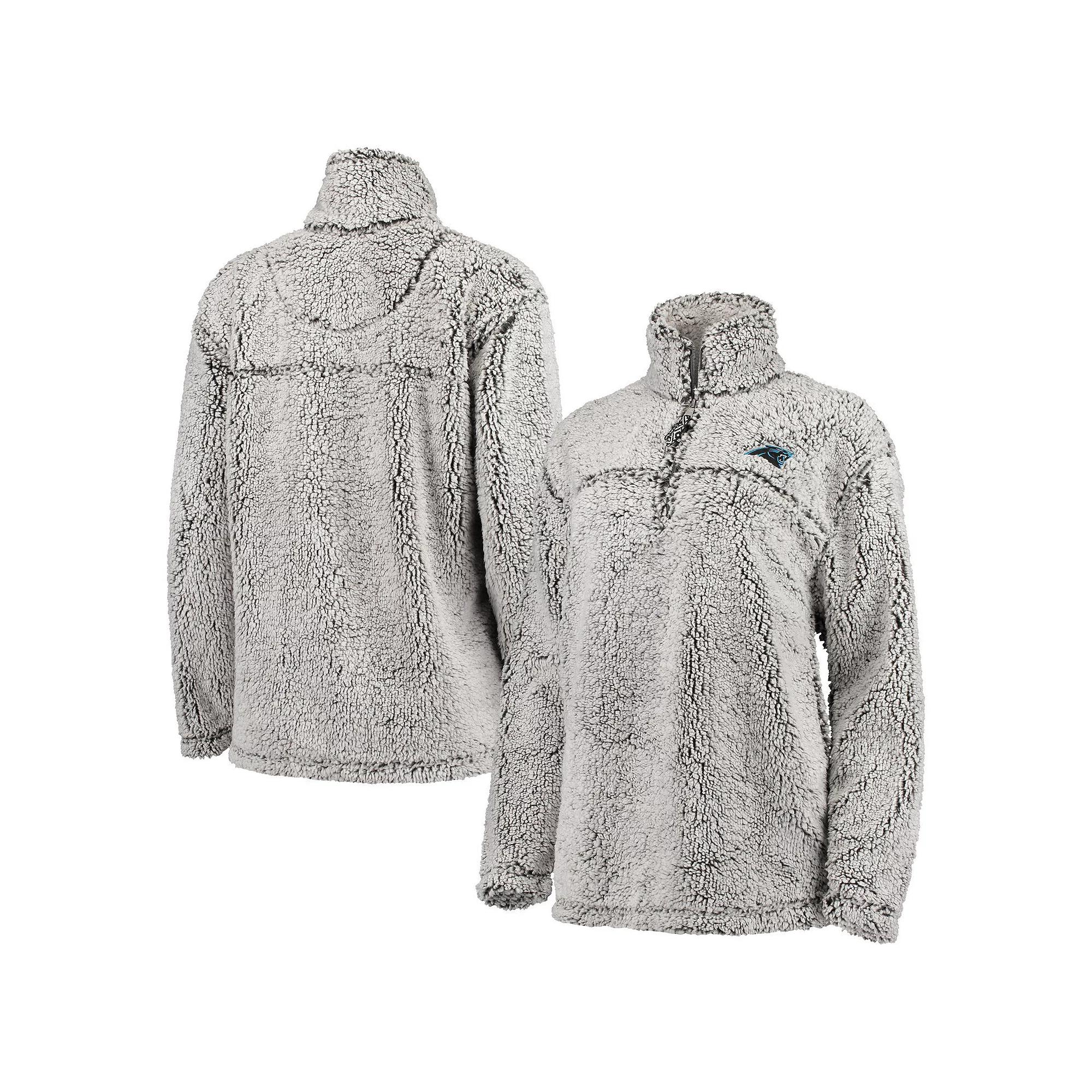 Women's Gray Green Bay Packers Sherpa Quarter-Zip Pullover Jacket,  Product Image