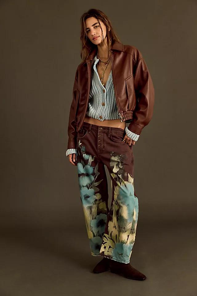 We The Free Good Luck Printed Barrel Jeans Product Image