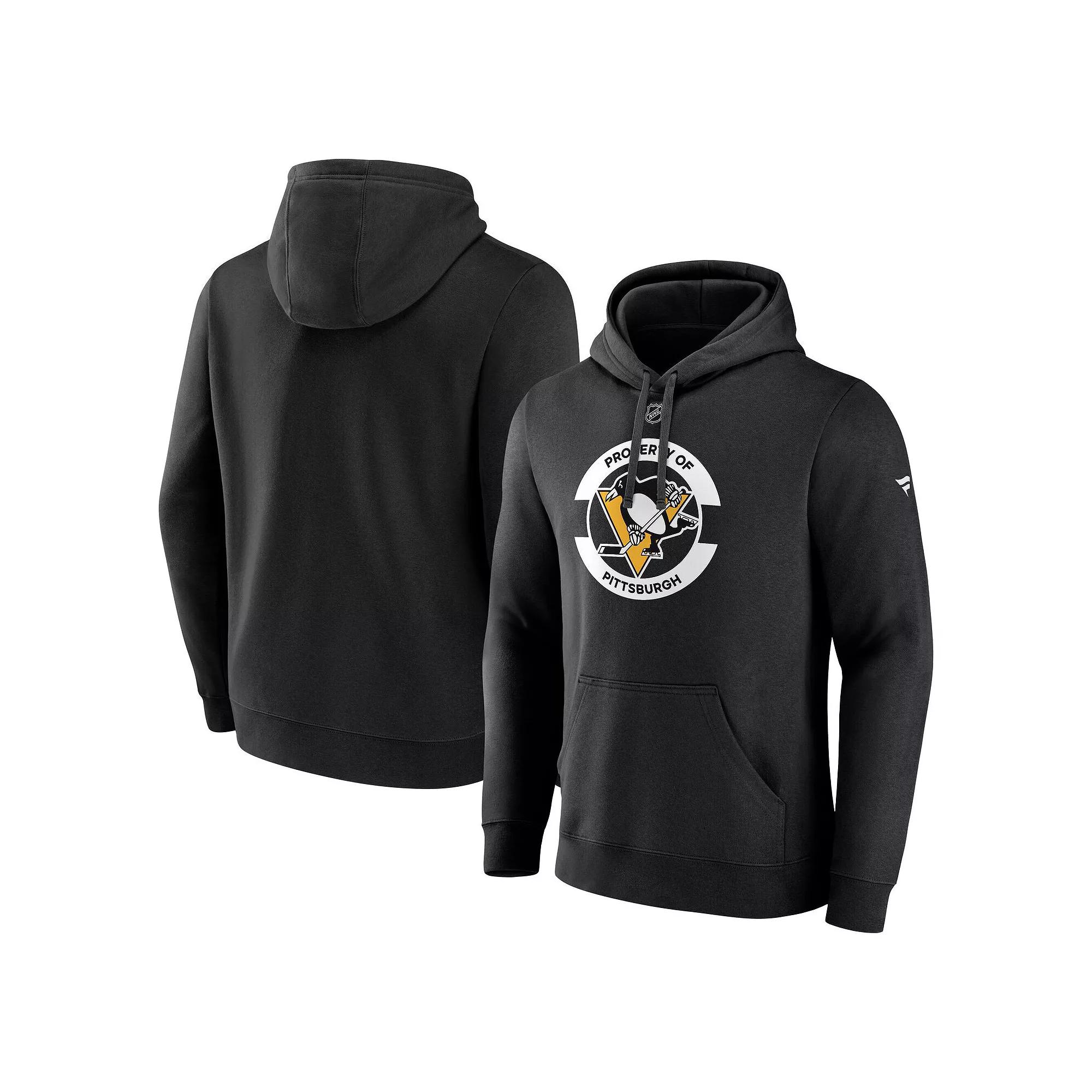 Men's Fanatics  Black Pittsburgh Penguins Authentic Pro Core Secondary Fleece Pullover Hoodie, Size: 2XL Product Image