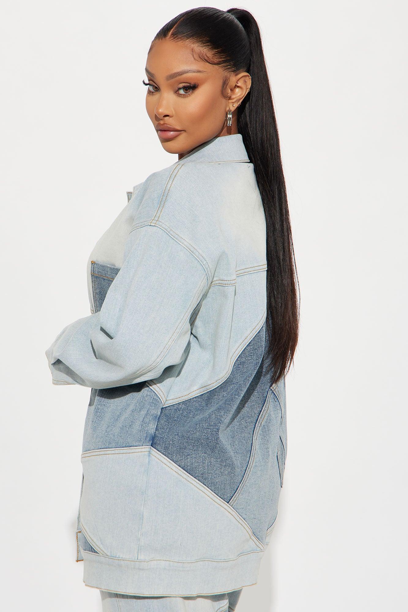 Better Shape Up Oversized Denim Shacket - Light Wash Product Image