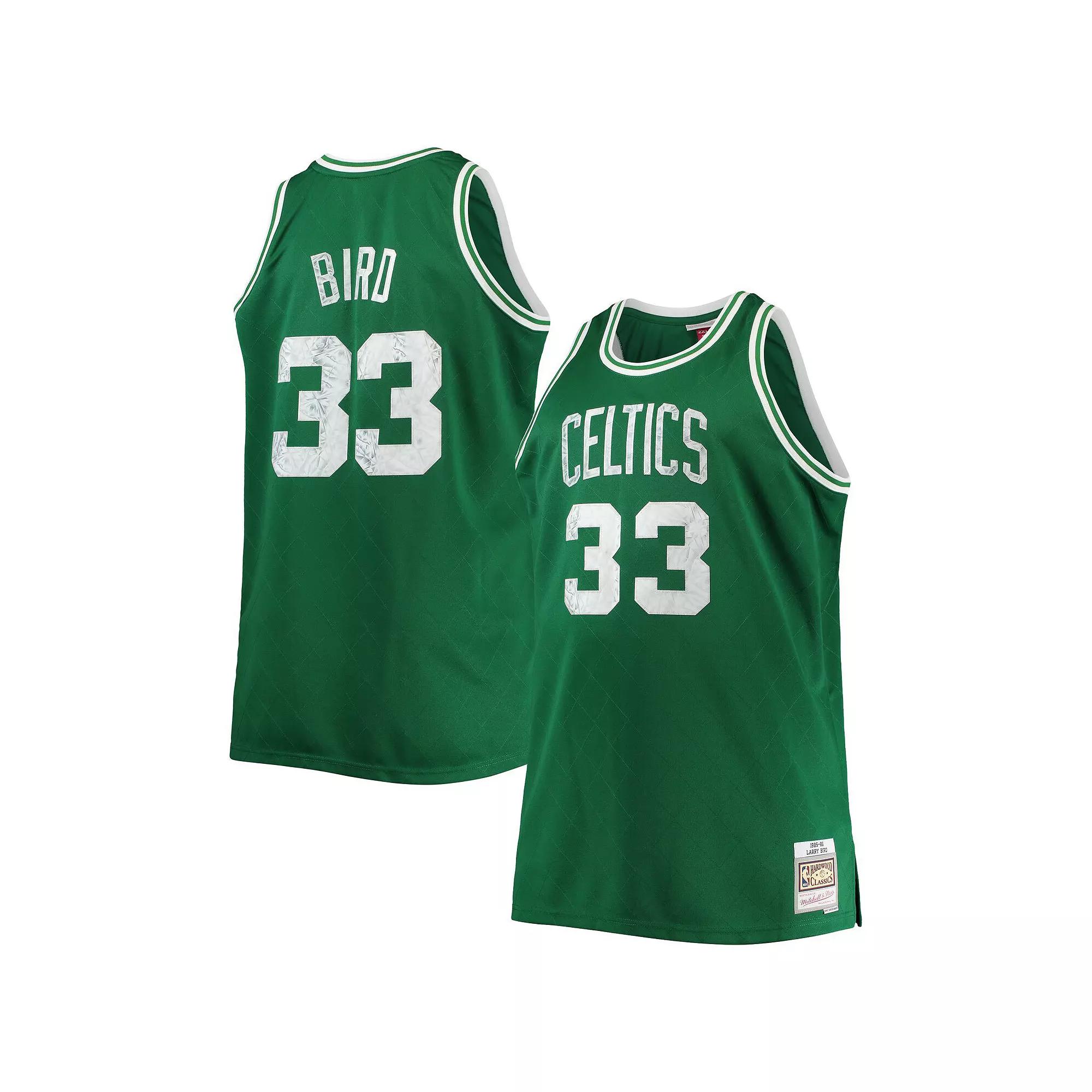 Men's Mitchell & Ness Larry Bird Kelly Green Boston Celtics Big & Tall 1985-86 NBA 75th Anniversary Diamond Swingman Jersey, Size: 6XB Product Image
