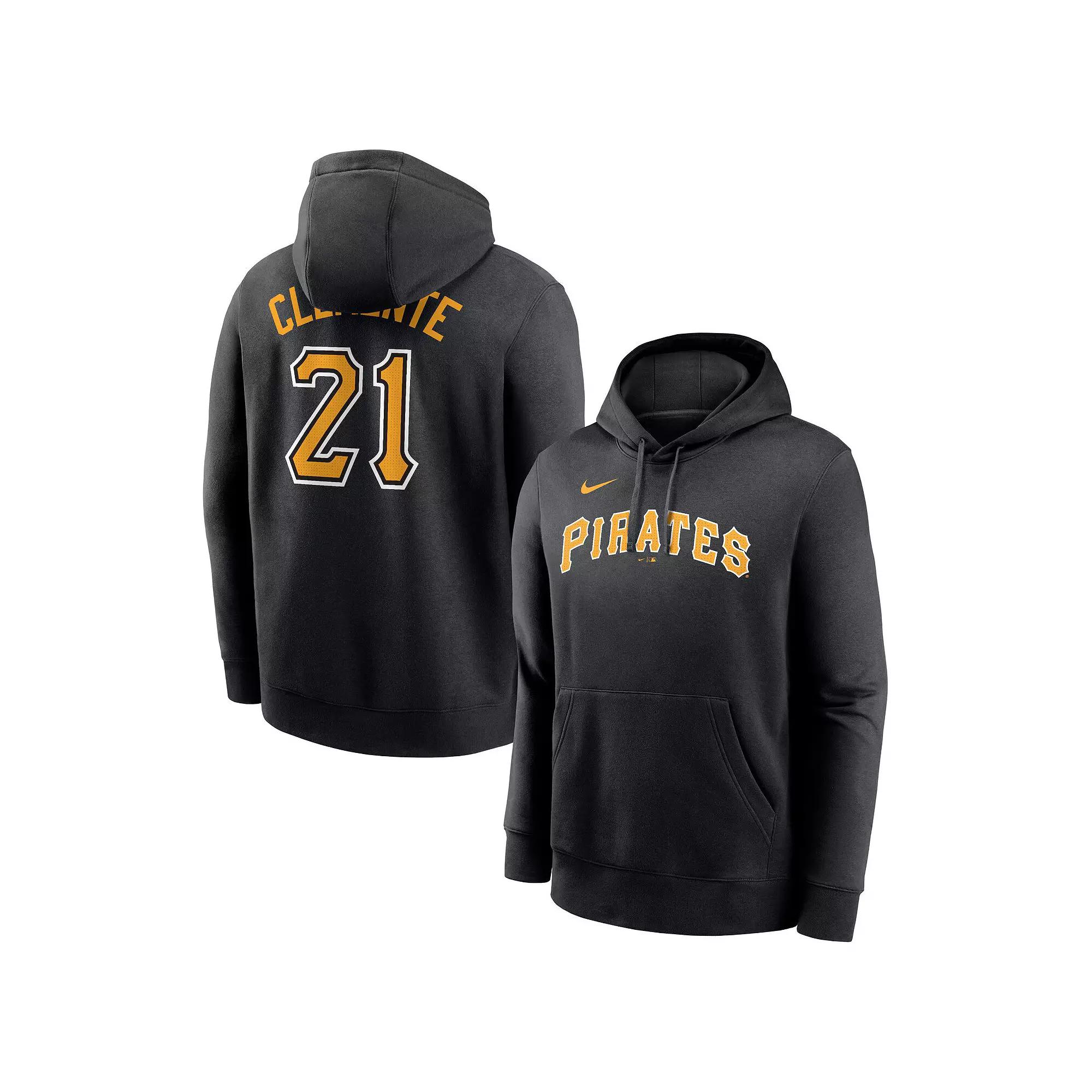 Men's Nike Roberto Clemente Black Pittsburgh Pirates Player Name & Number Club Pullover Hoodie,  Product Image