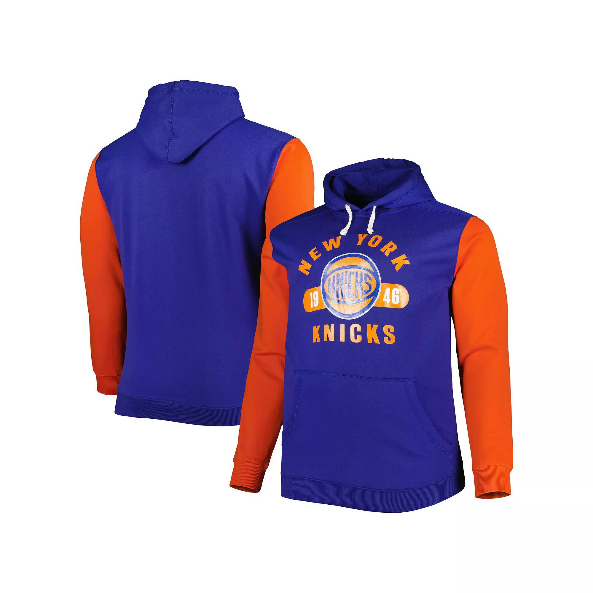 Men's Fanatics Branded Blue/Orange New York Knicks Big & Tall Bold Attack Pullover Hoodie, Size: 2XLT Product Image
