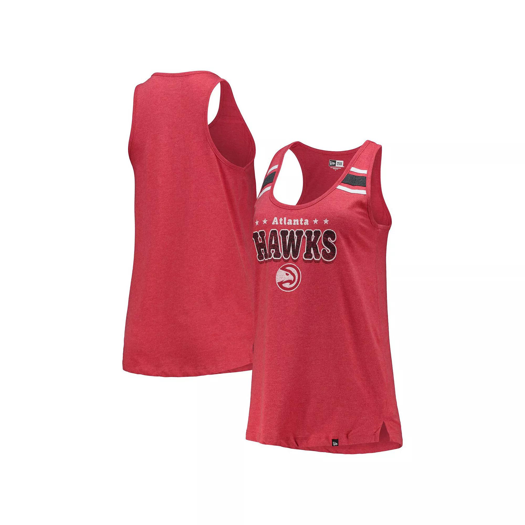 Women's New Era Red Atlanta Hawks Scoop-Neck Racerback Tank Top,  Product Image