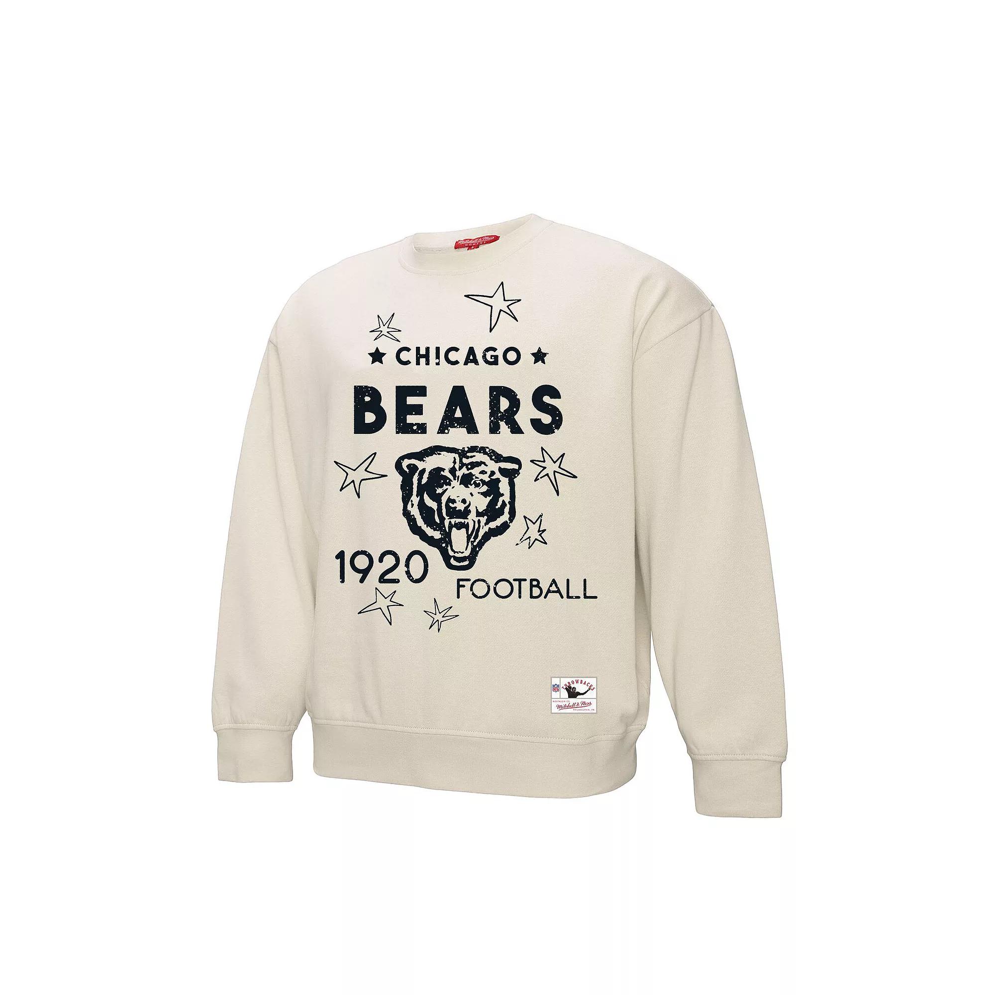 Women's Mitchell & Ness Cream Chicago Bears Shooting Stars Pullover Sweatshirt, Size: Large, Beige Product Image