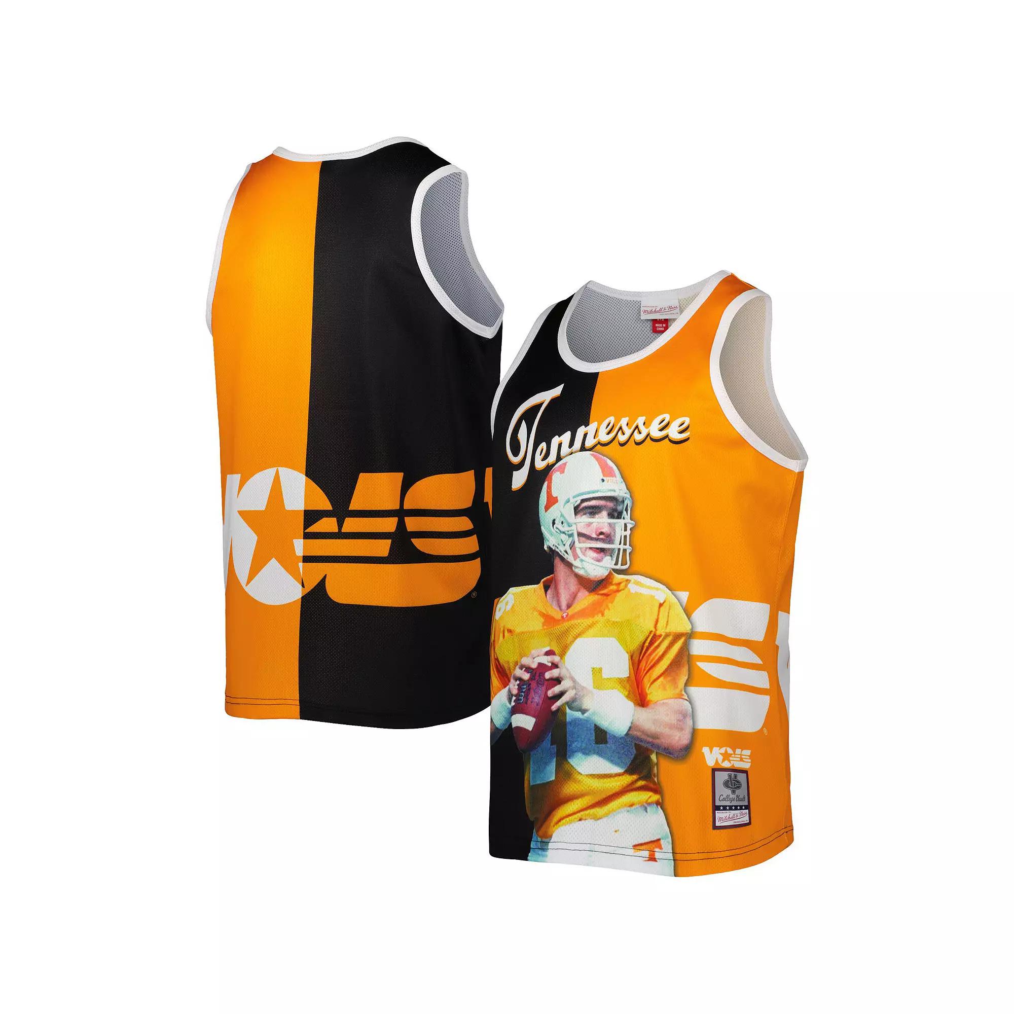 Men's Mitchell & Ness Peyton Manning Black/Tennessee Orange Tennessee Volunteers Sublimated Player Tank Top, Size: Medium Product Image