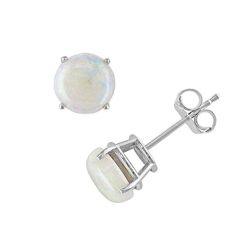 Stella Grace 10k White Gold Opal Stud Earrings, Women's Product Image