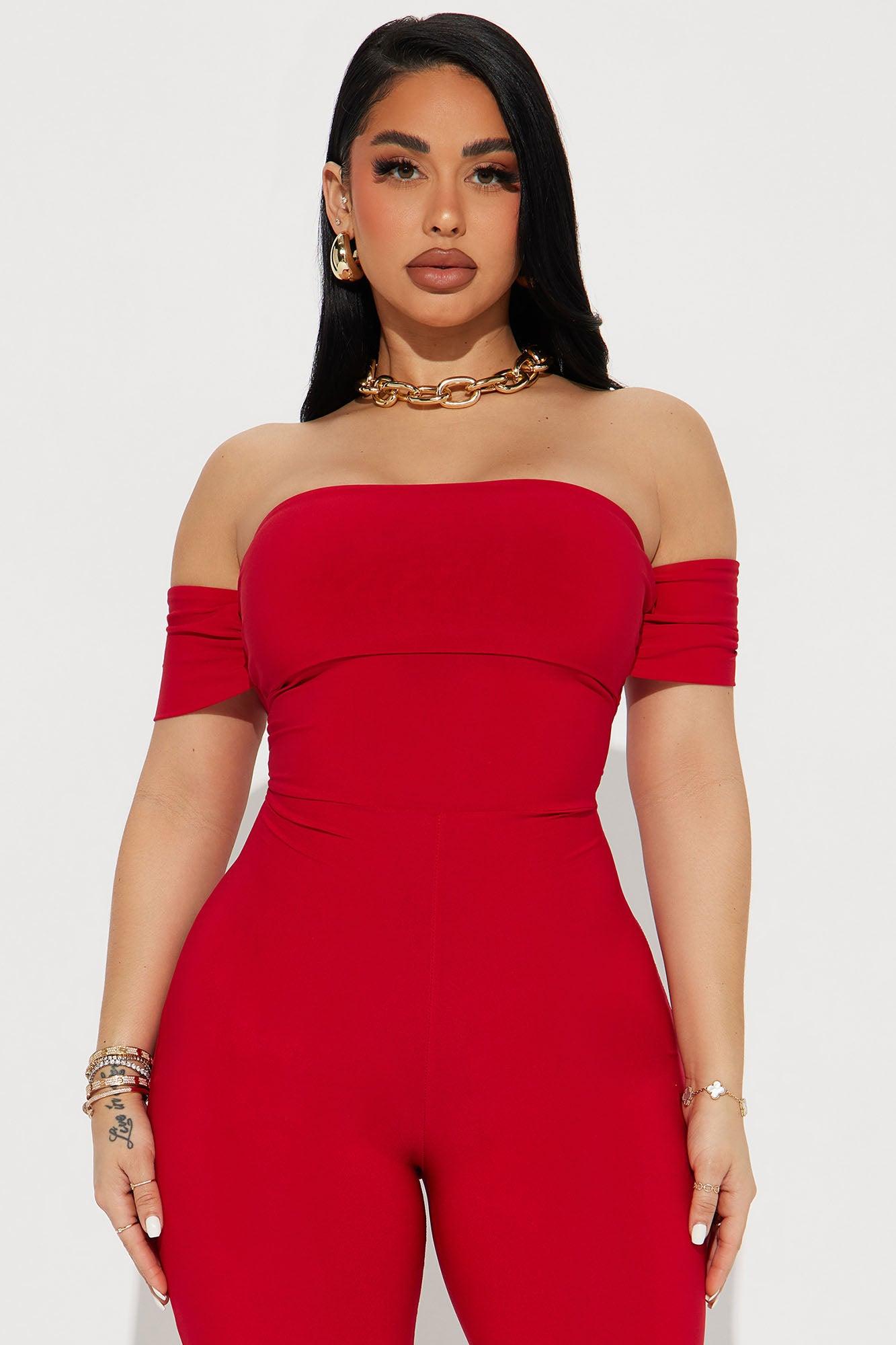 Running From You Jumpsuit  - Red Product Image