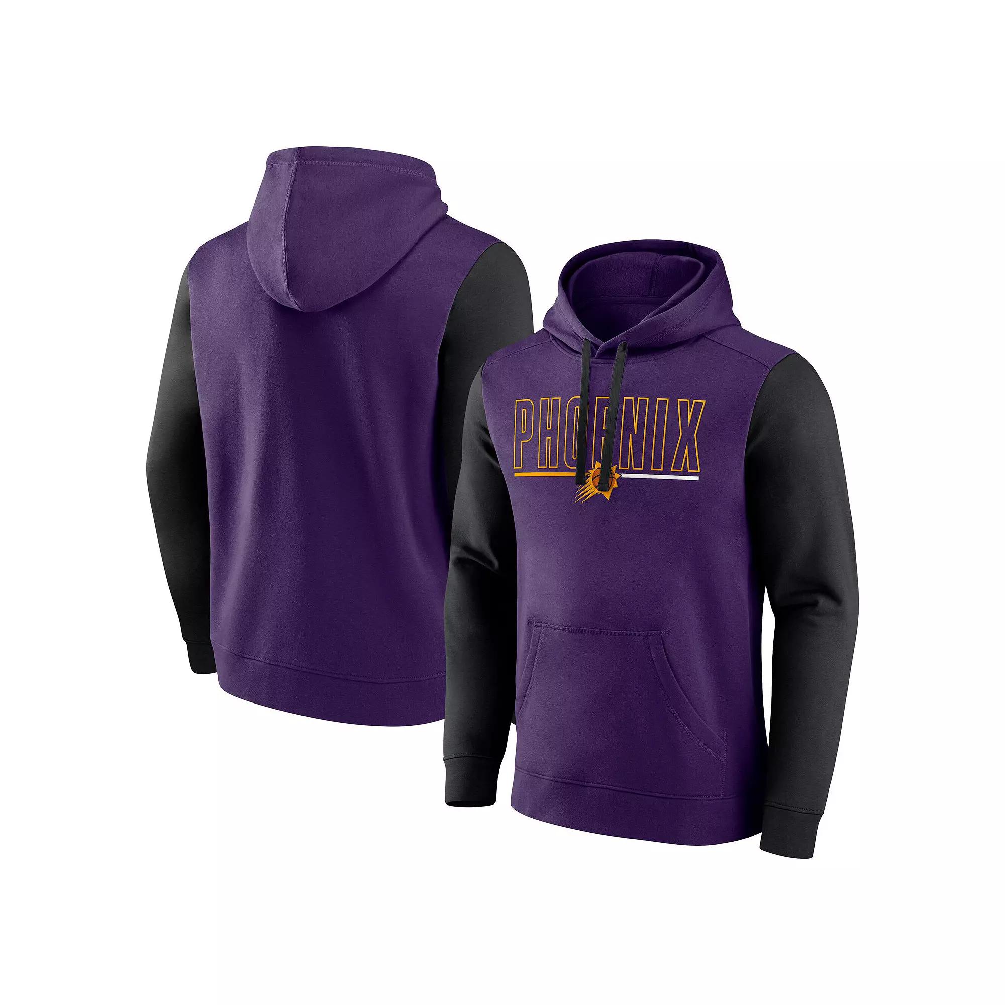 Men's Purple Phoenix Suns Outline Colorblock Pullover Hoodie,  Product Image