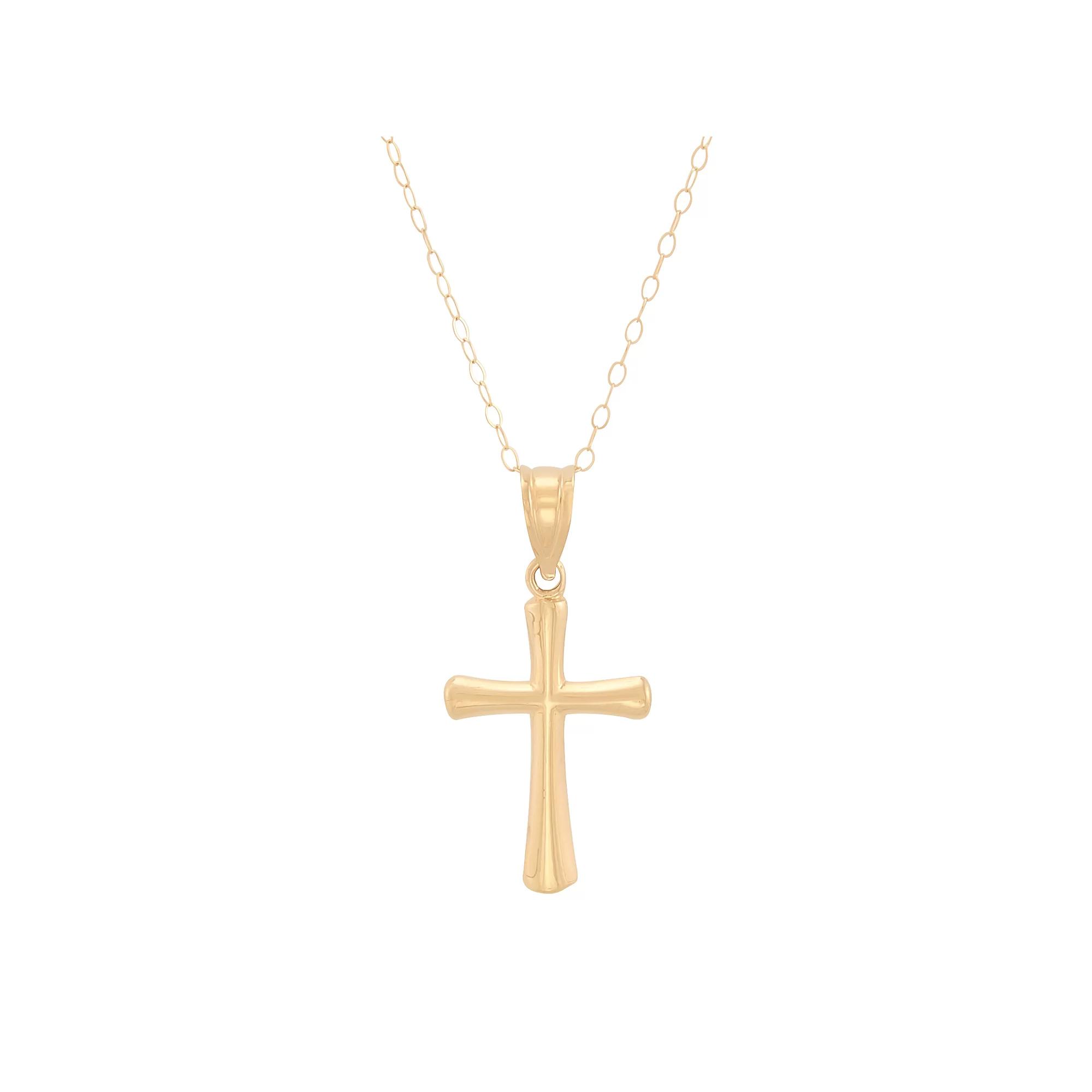 Everlasting Gold 14k Gold Cross Pendant Necklace, Women's, Size: 18" Product Image