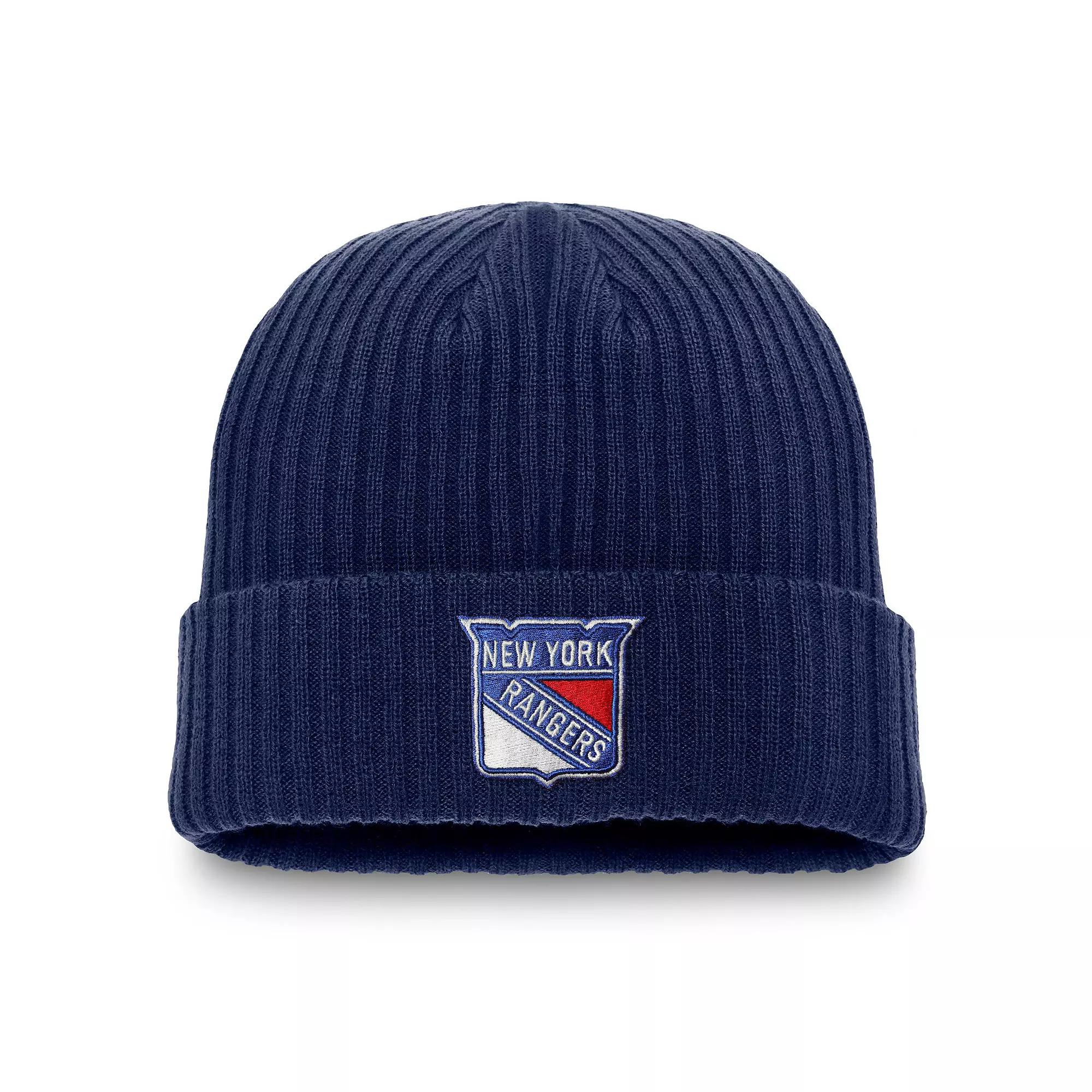 Men's Fanatics Navy New York Rangers Component Cuffed Knit Hat, Ran Blue Product Image