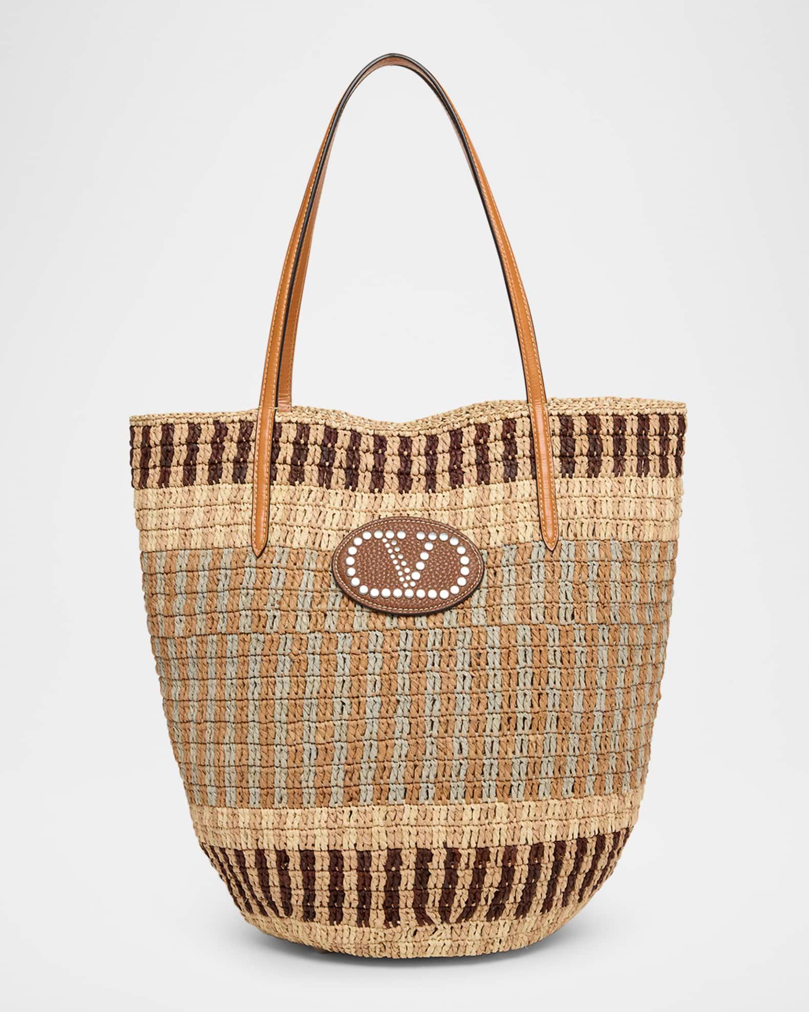 VLOGO Signature Crochet Straw Tote Bag Product Image