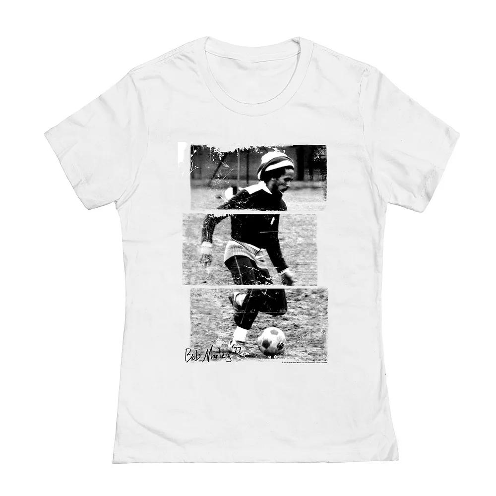 Juniors' Bob Marley Soccer 77 Graphic Tee, Girl's,  Product Image