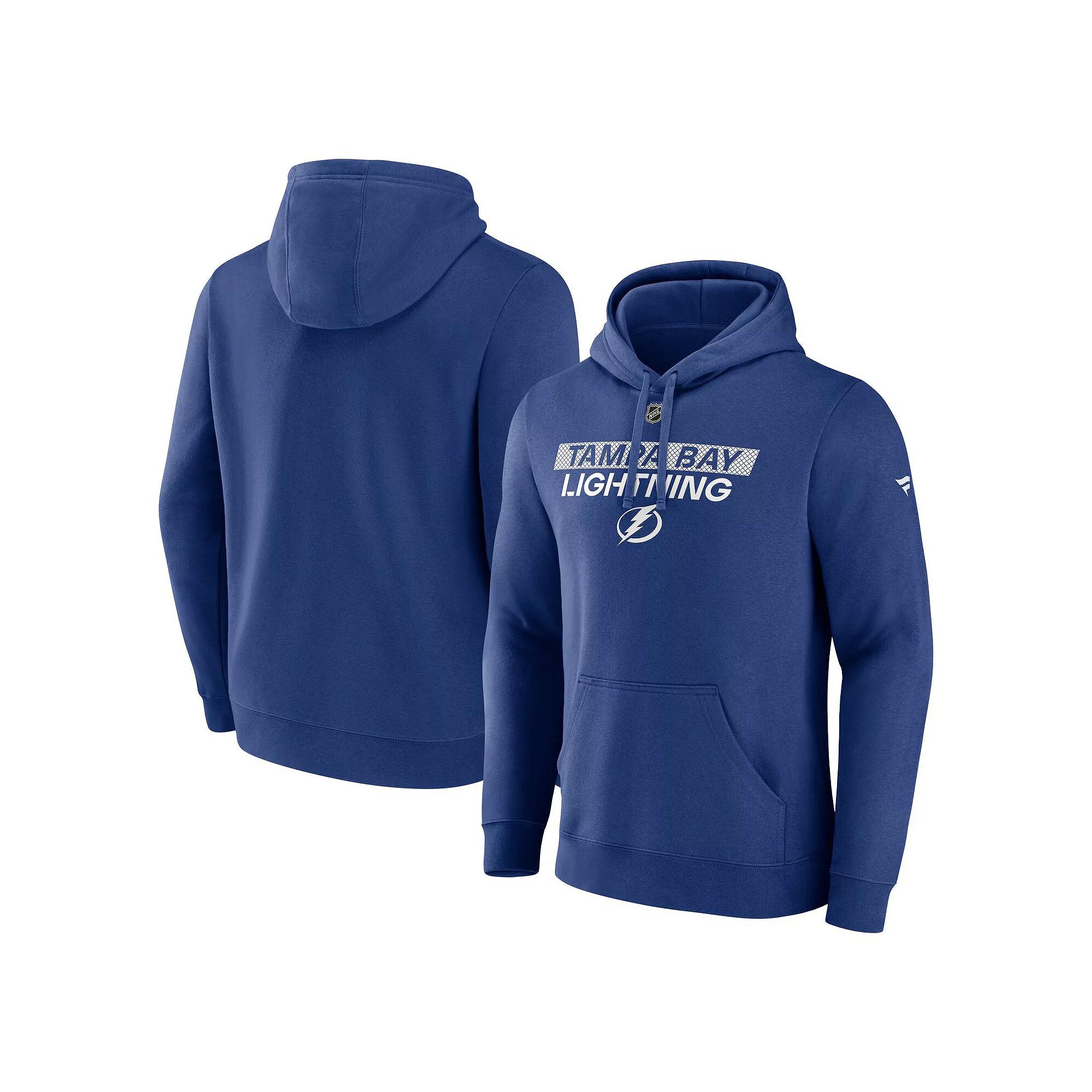 Men's Fanatics  Blue Tampa Bay Lightning Authentic Pro Core Primary Fleece Pullover Hoodie, Size: Large, Lgh Blue Product Image