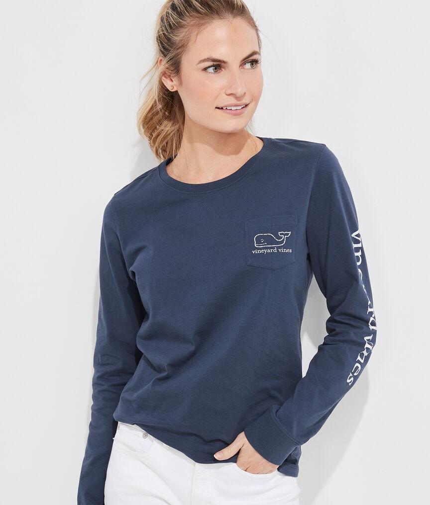 Vintage Whale Long-Sleeve Pocket Tee Product Image