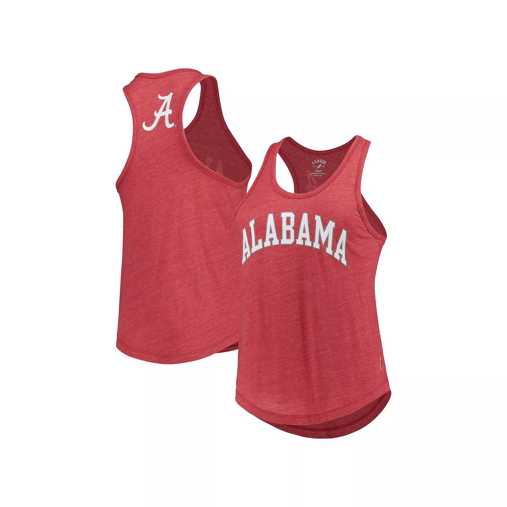 Women's League Collegiate Wear Heather Crimson Alabama Crimson Tide Two-Hit Intramural Tri-Blend Scoop Neck Racerback Tank Top, Size: XL, Red Product Image