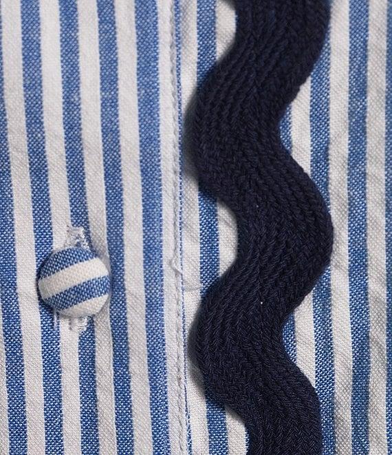 SAIL to SABLE x Style Charade Ella Stripe Print Point Collar Short Sleeve Dress Product Image