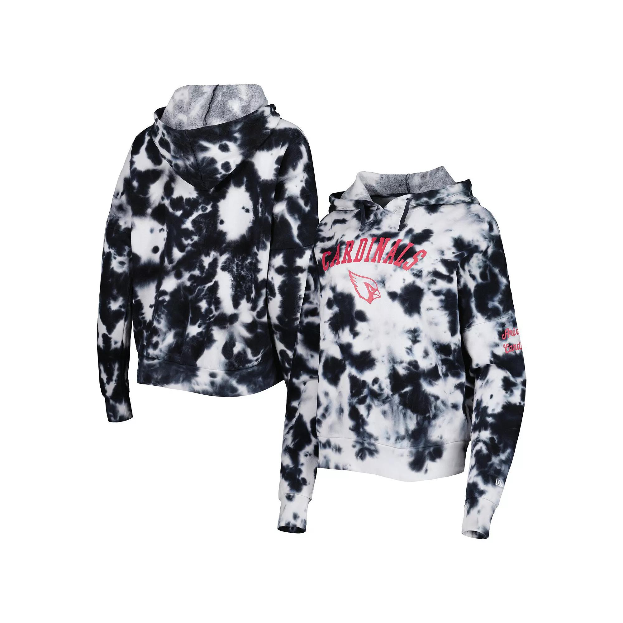 Women's New Era Black Arizona Cardinals Cloud Dye Fleece Pullover Hoodie, Size: XL Product Image