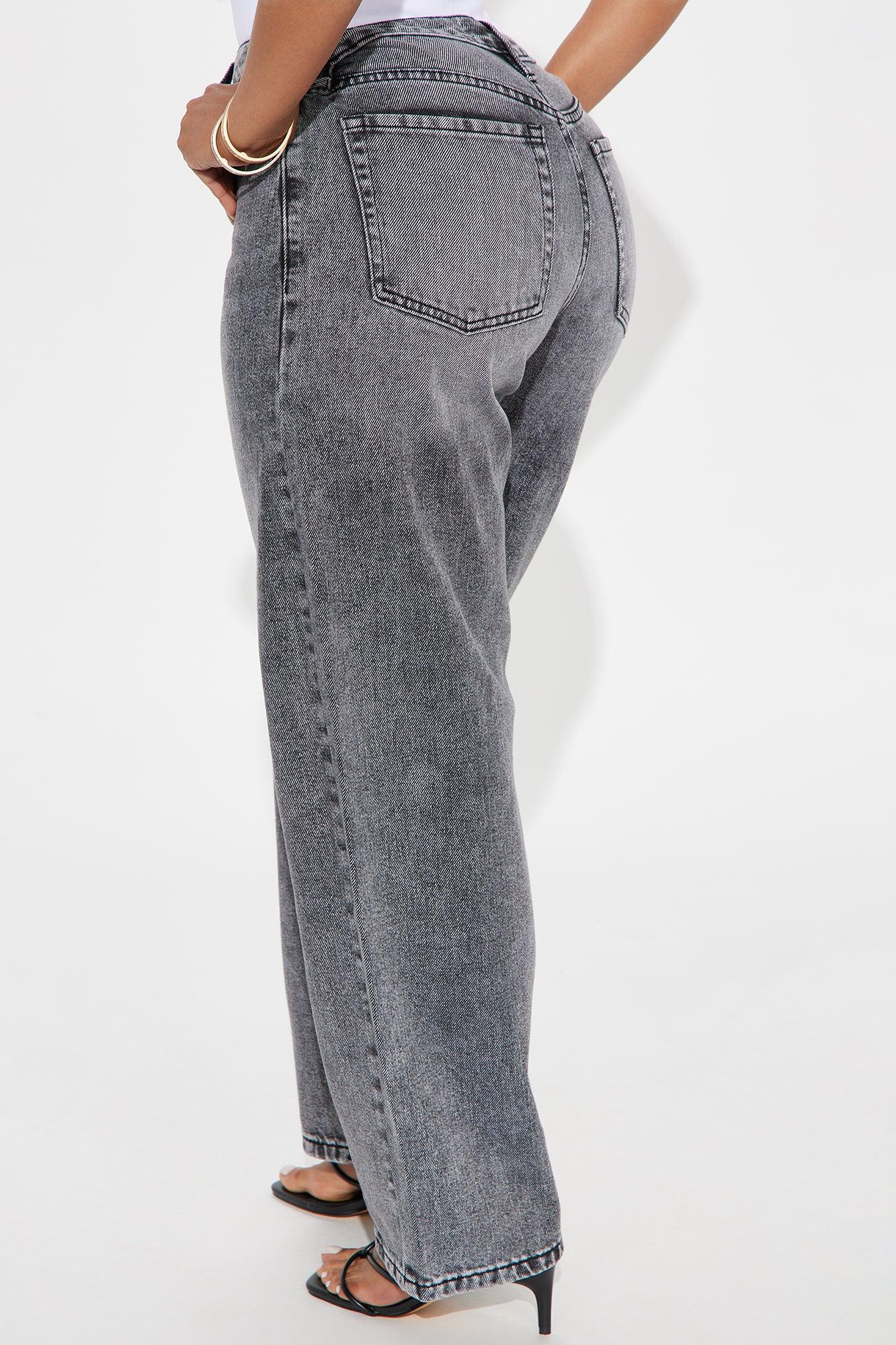 Babette Baggy Barrel Leg Jeans - Grey Product Image