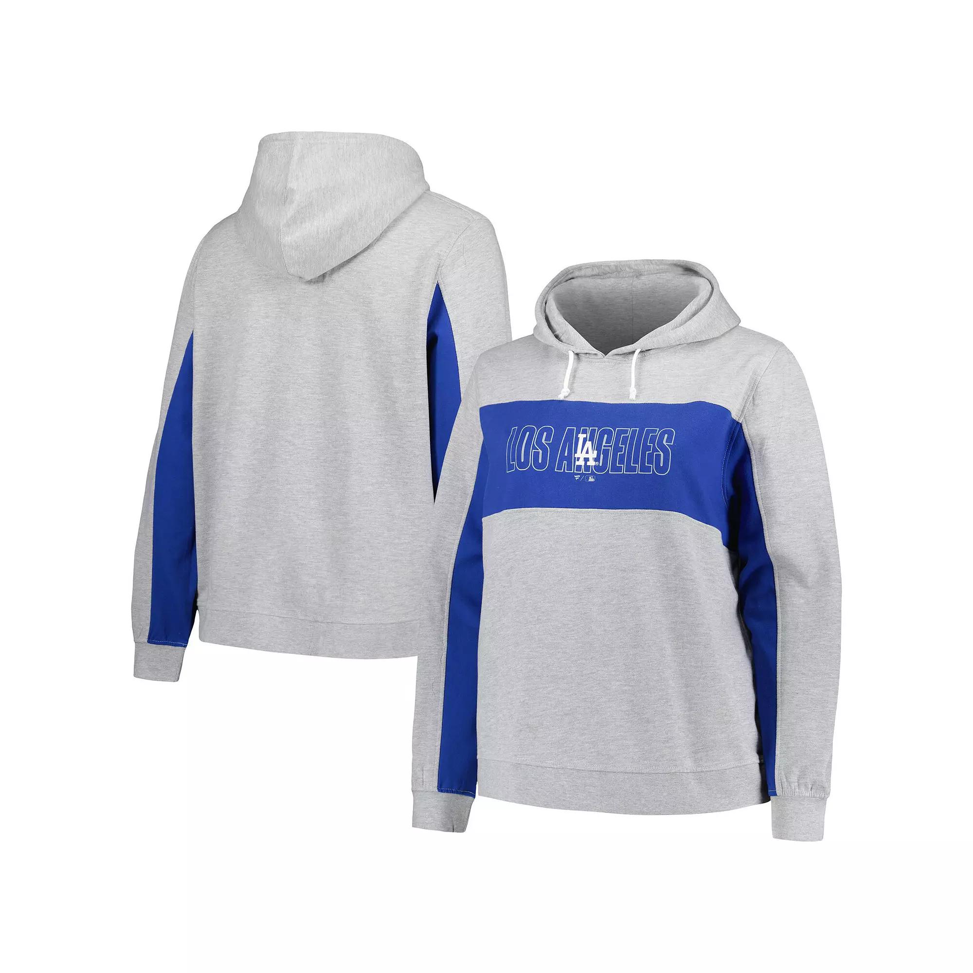Women's Profile Heather Gray Los Angeles Dodgers Plus Size Pullover Jersey Hoodie, Size: 2XL, Grey Product Image