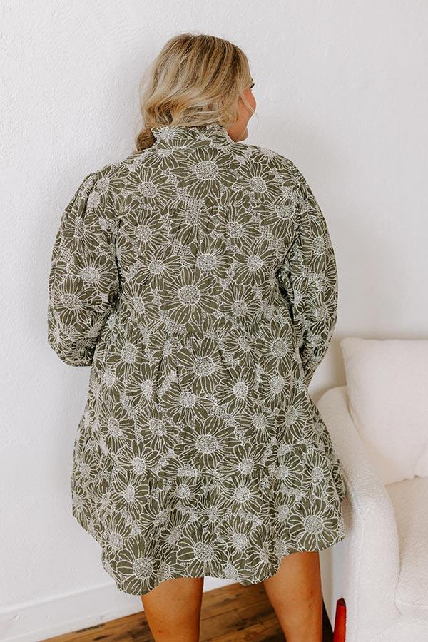 Flower Picking Embroidered Mini Dress Curves Product Image