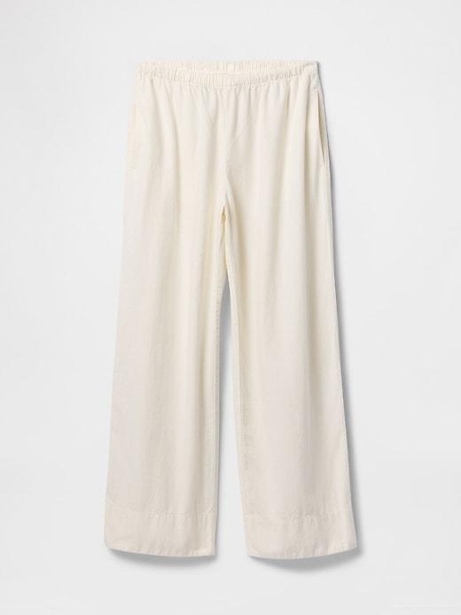 Linen-Blend Easy Wide-Hem Pants Product Image