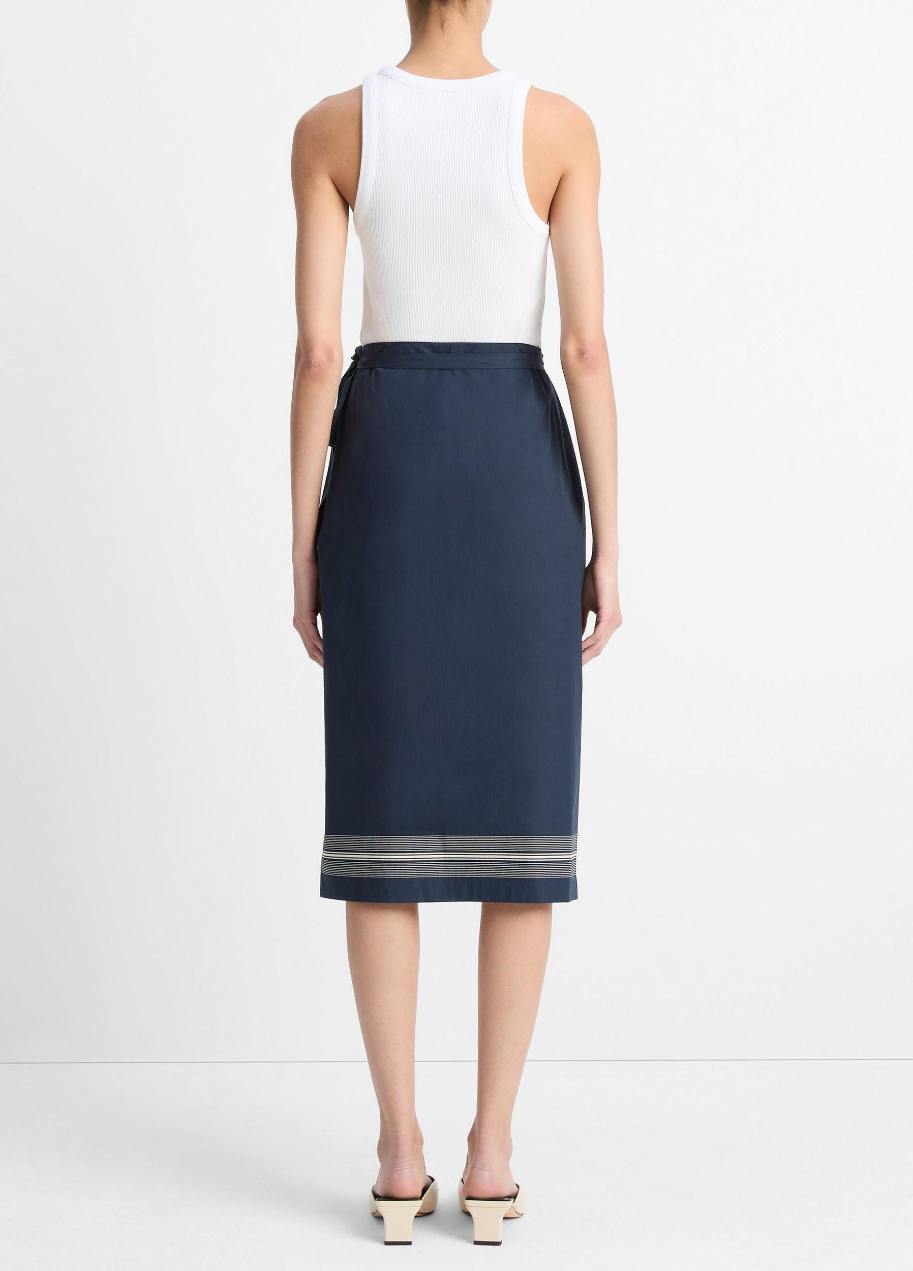 Handkerchief-Stripe Straight Wrap Skirt Product Image