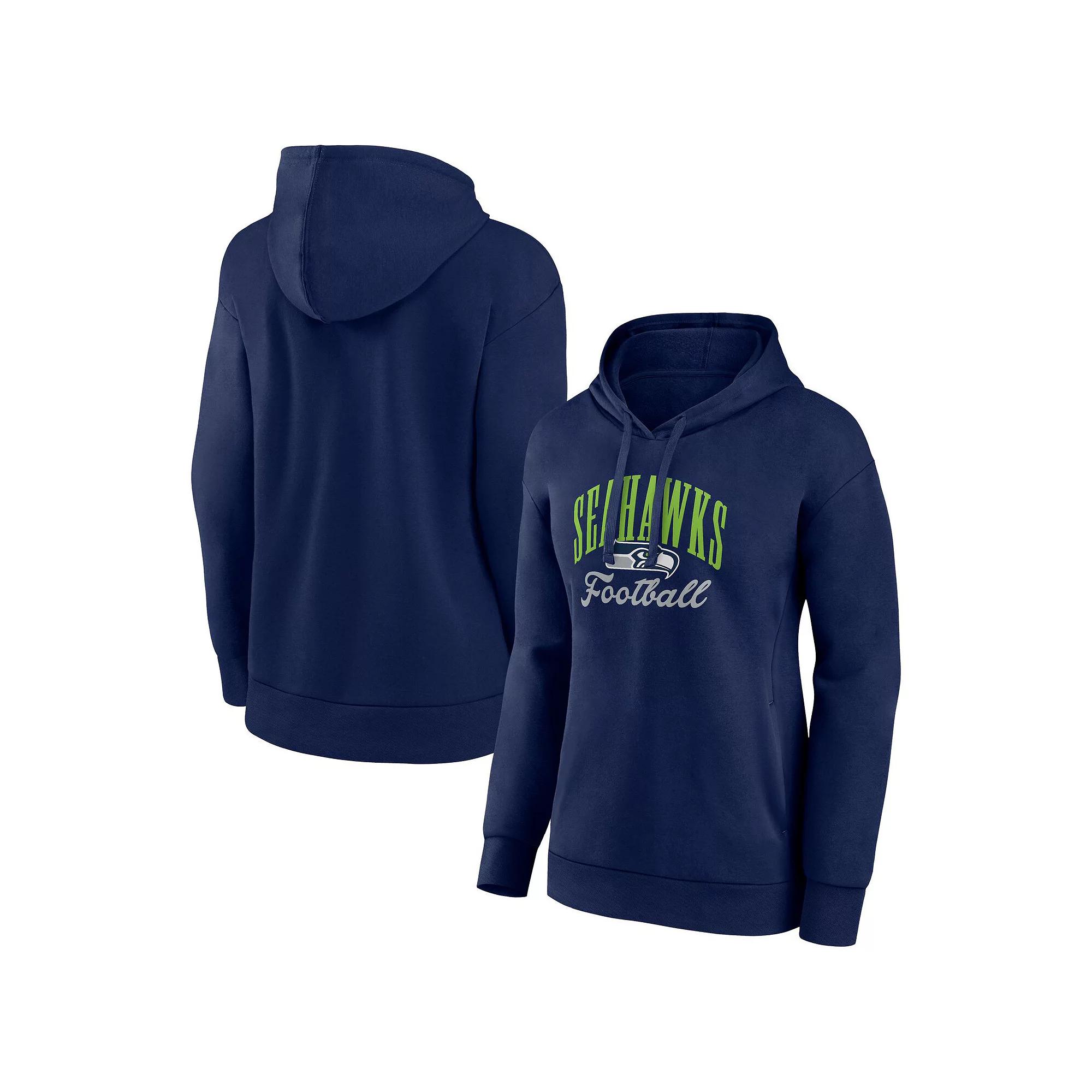 Women's Fanatics College Navy Seattle Seahawks Team Logo Victory Script Pullover Hoodie,  Product Image