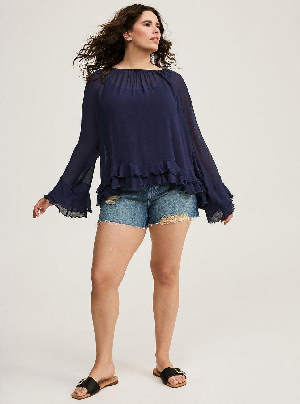 Ruffle Long Sleeve Top Product Image