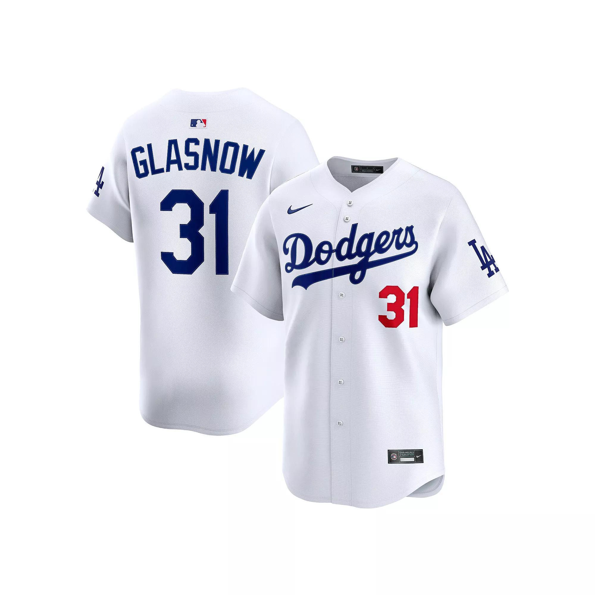 Men's Nike Tyler Glasnow White Los Angeles Dodgers Home Limited Player Jersey, Size: Medium Product Image