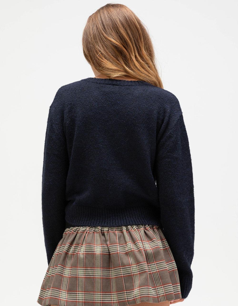 IETS FRANS Argyl Womens Boxy Sweater - NAVY Product Image