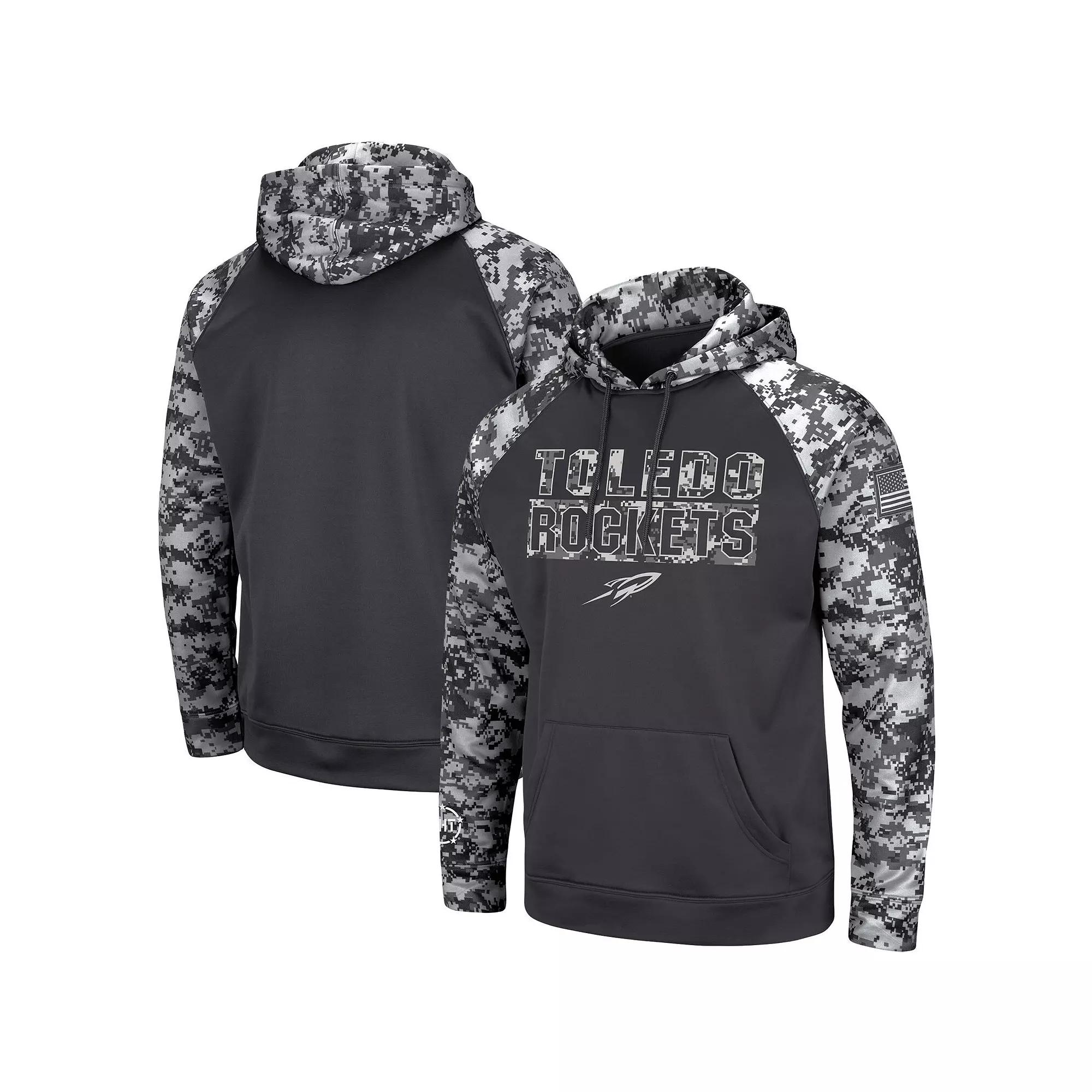 Men's Colosseum Charcoal Toledo Rockets OHT Military Appreciation Digital Camo Pullover Hoodie,  Product Image
