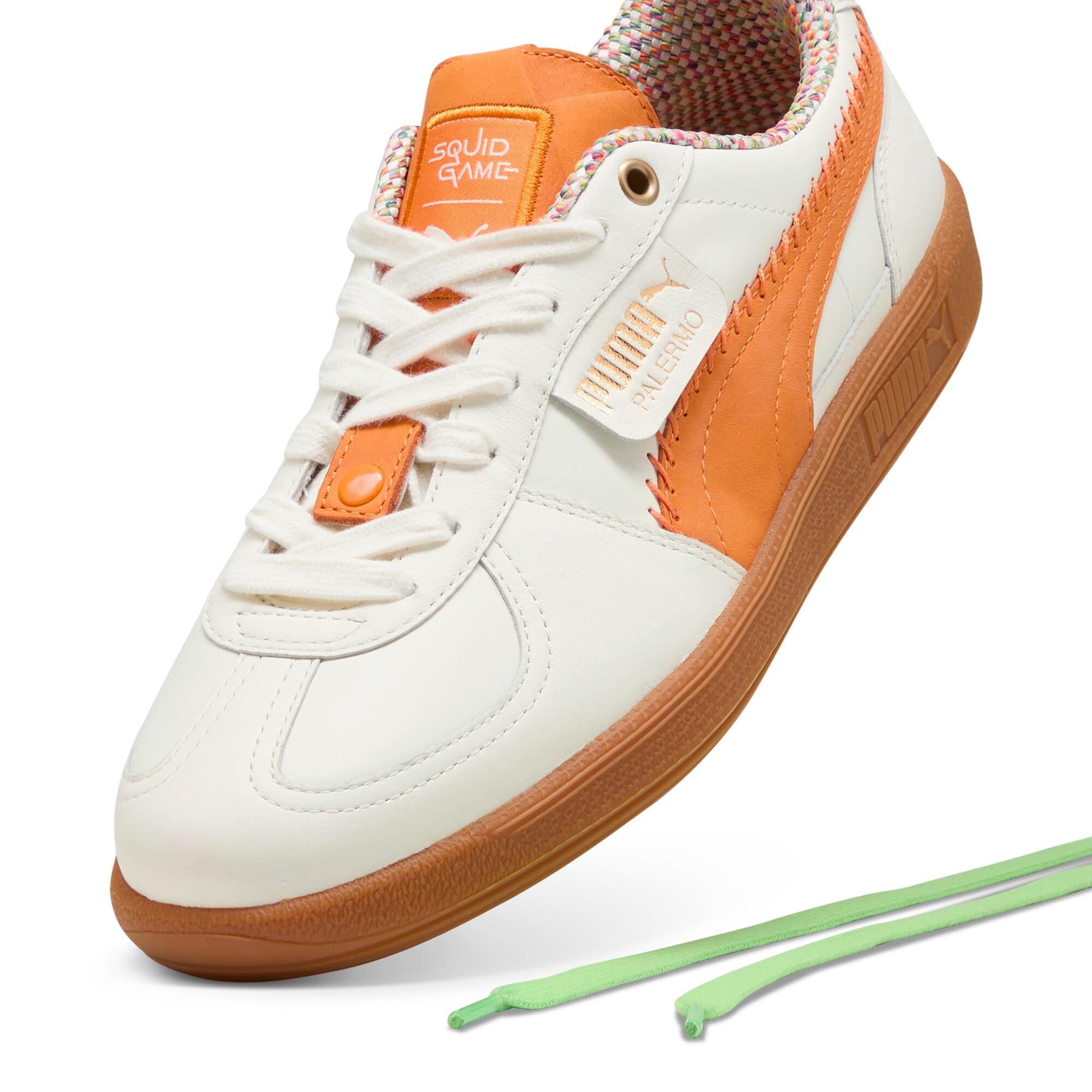 PUMA x SQUID GAME Palermo Men's Sneakers in Warm White/Pumpkin Pie Product Image