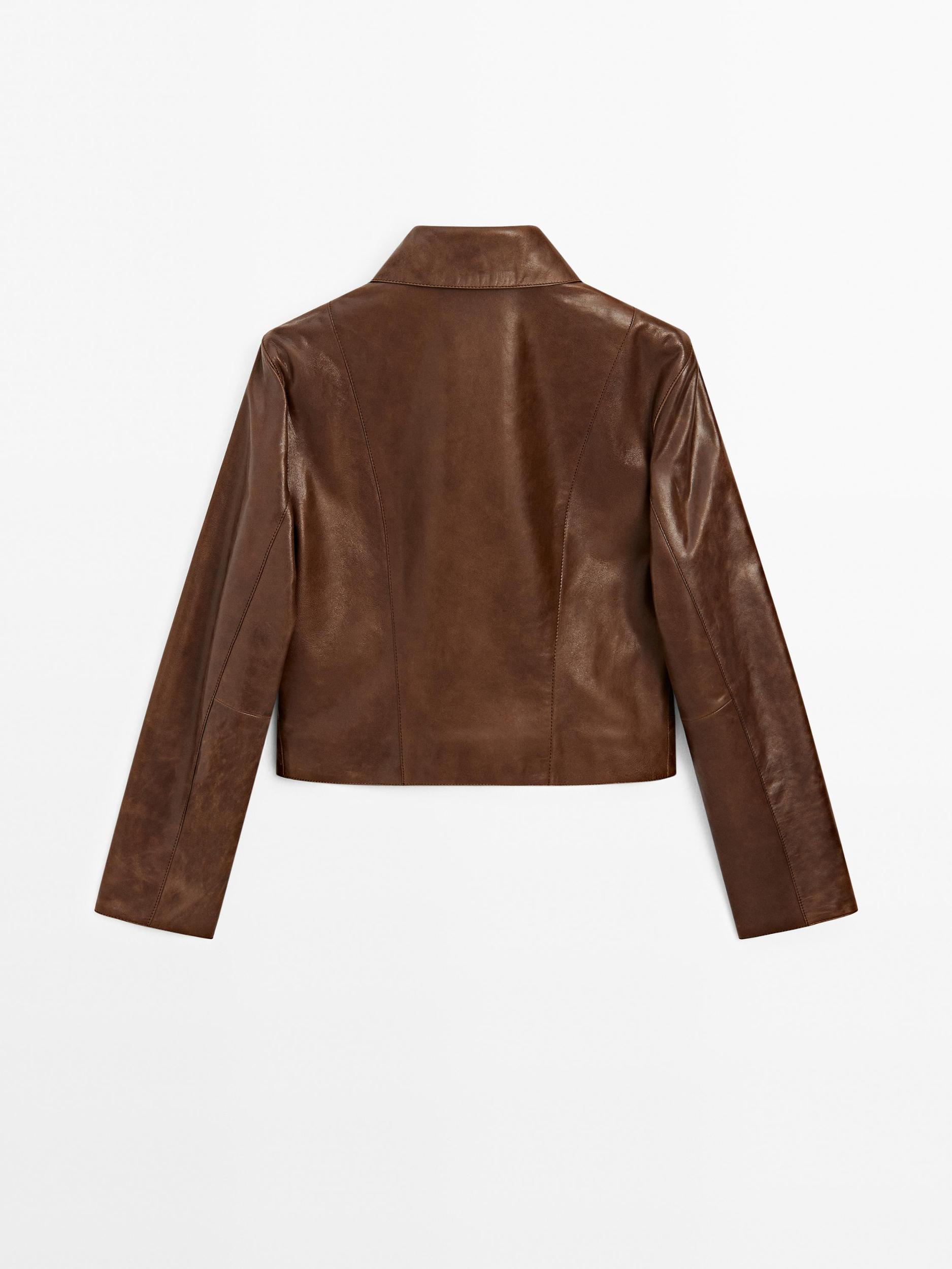 Short nappa leather jacket Product Image