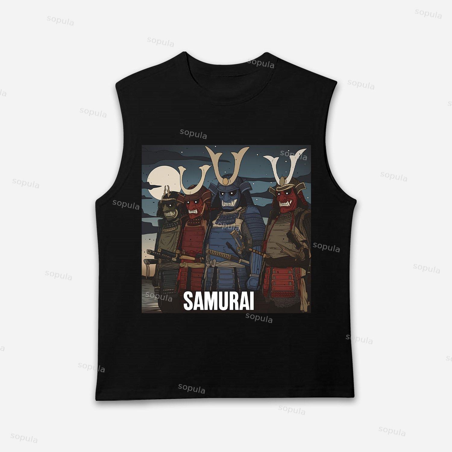 Samurai Warriors-traditional Ukiyo-e Style Tank Top Product Image