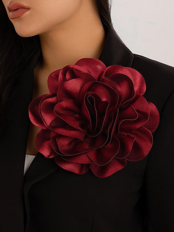Flower Shape Solid Color Brooch Accessories Product Image