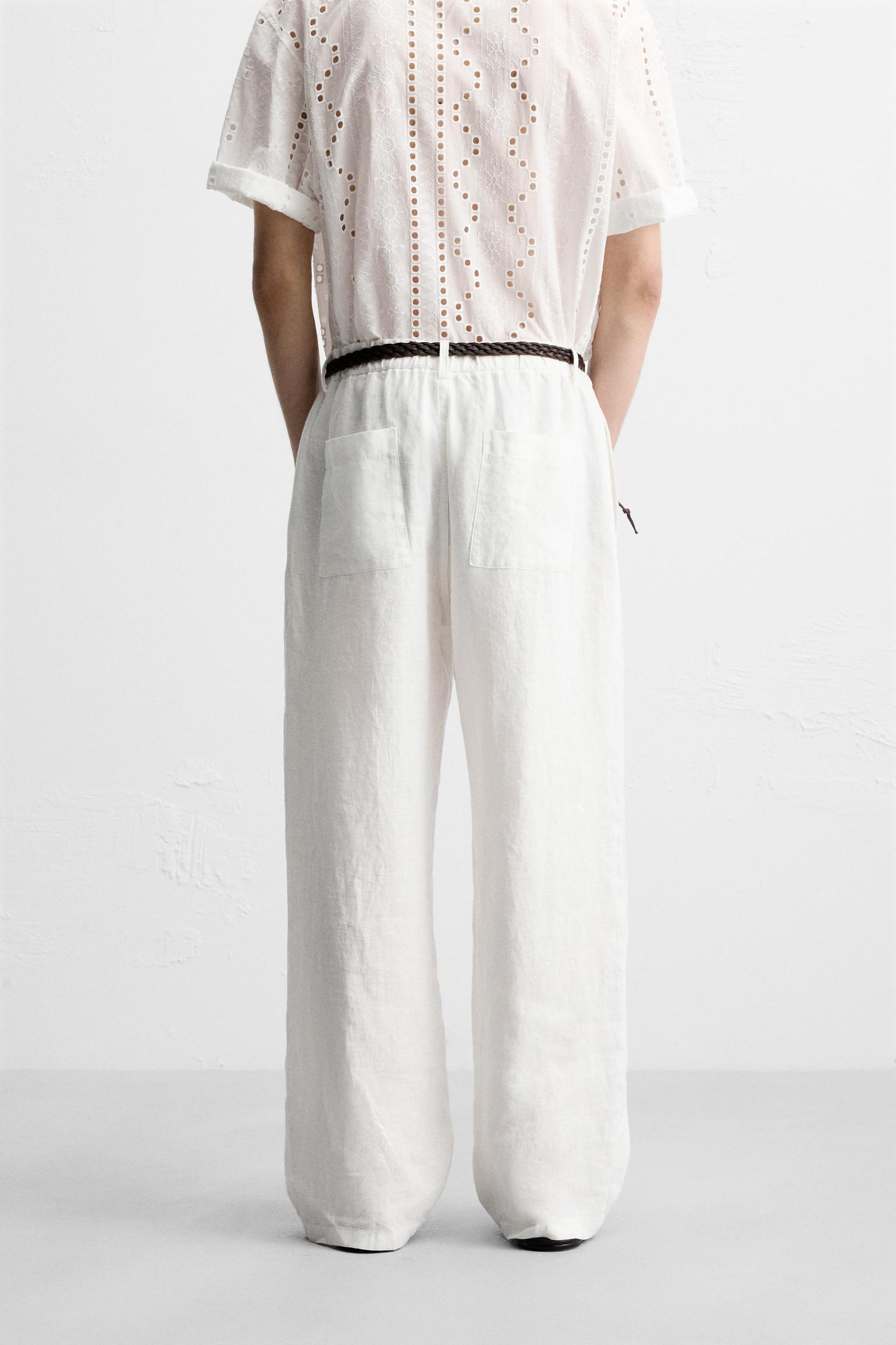 RELAXED FIT 100% LINEN PANTS Product Image